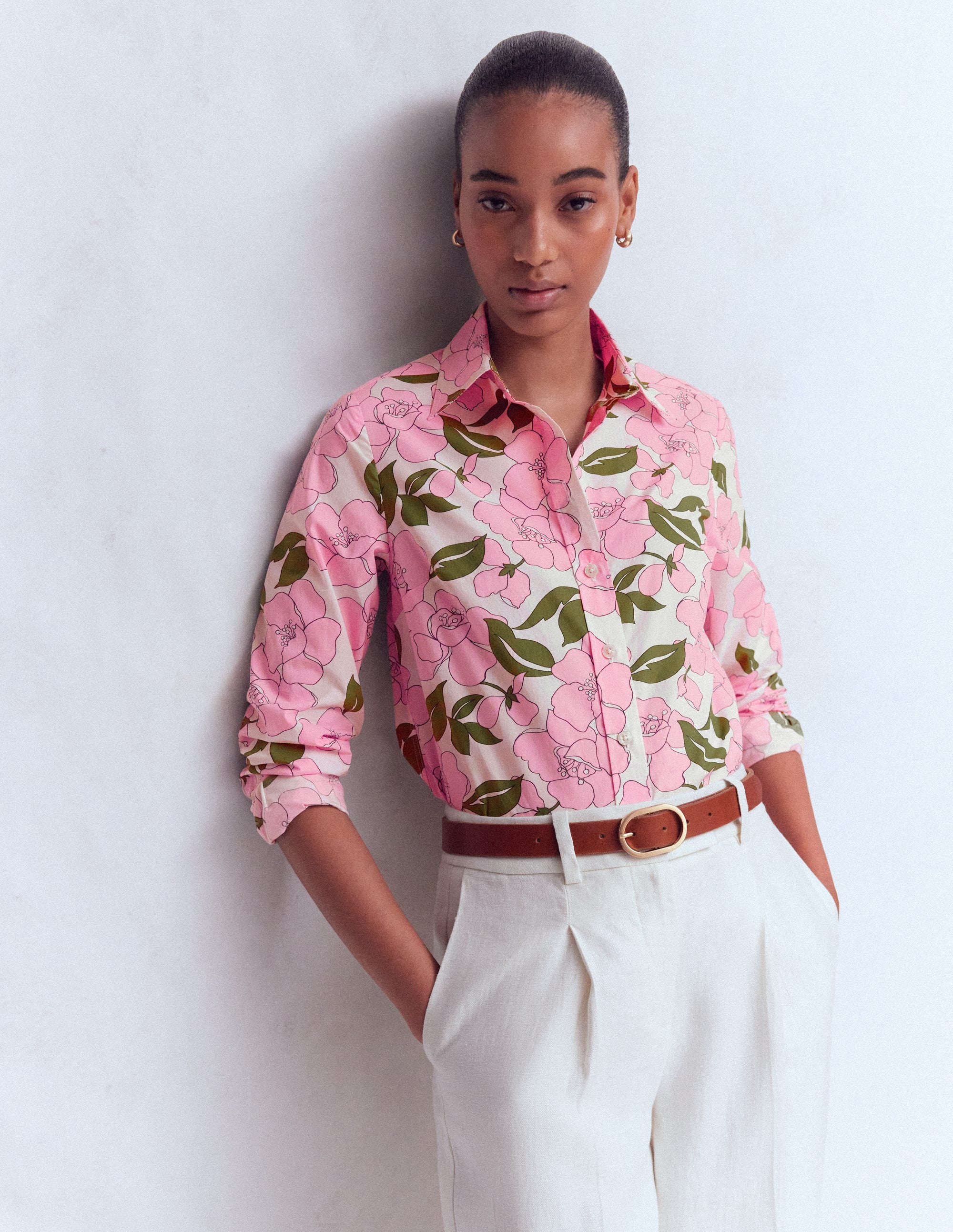 Sienna Cotton Shirt-Blossom Pink, Radiant Bloom - Image 4