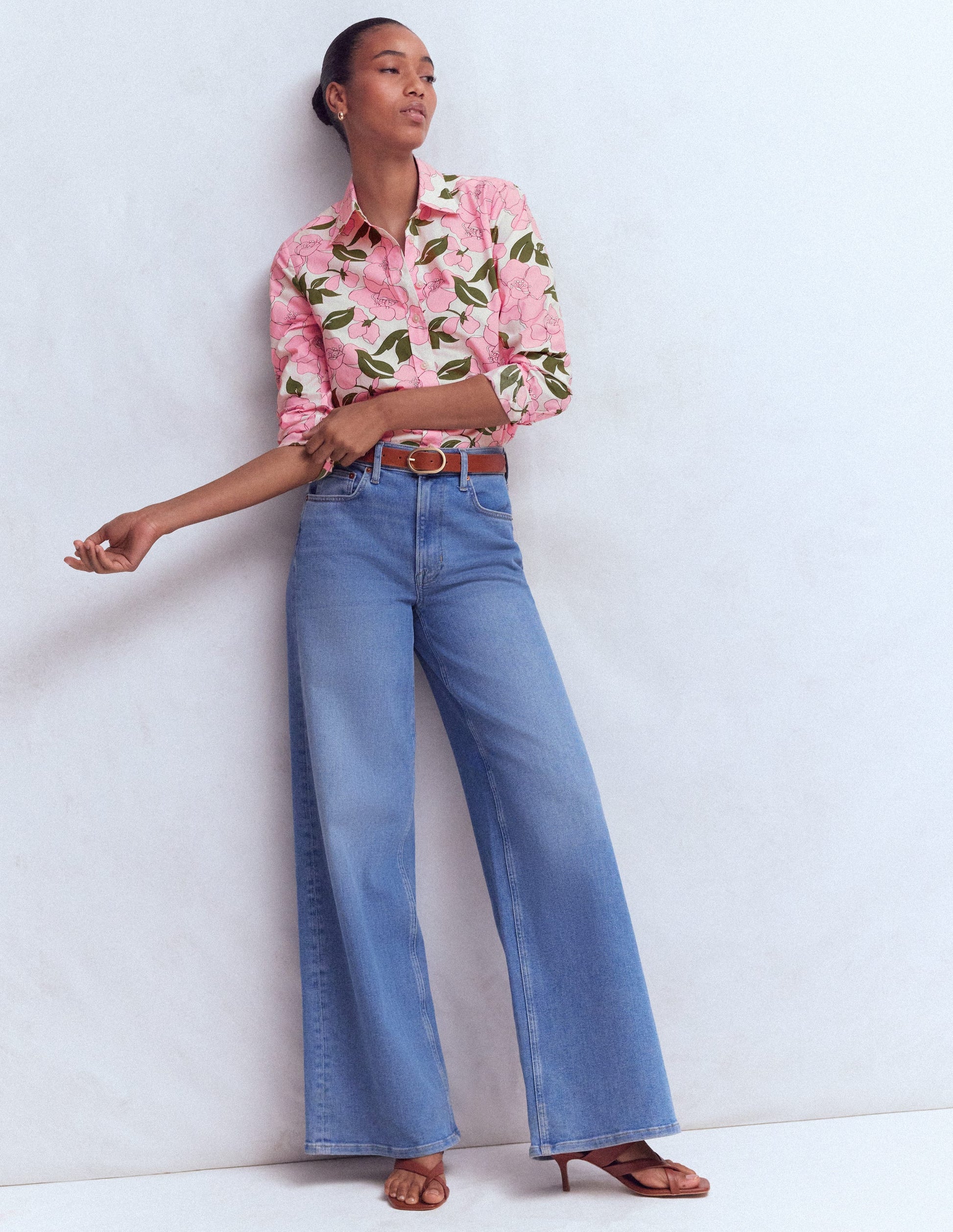 Sienna Cotton Shirt-Blossom Pink, Radiant Bloom-5