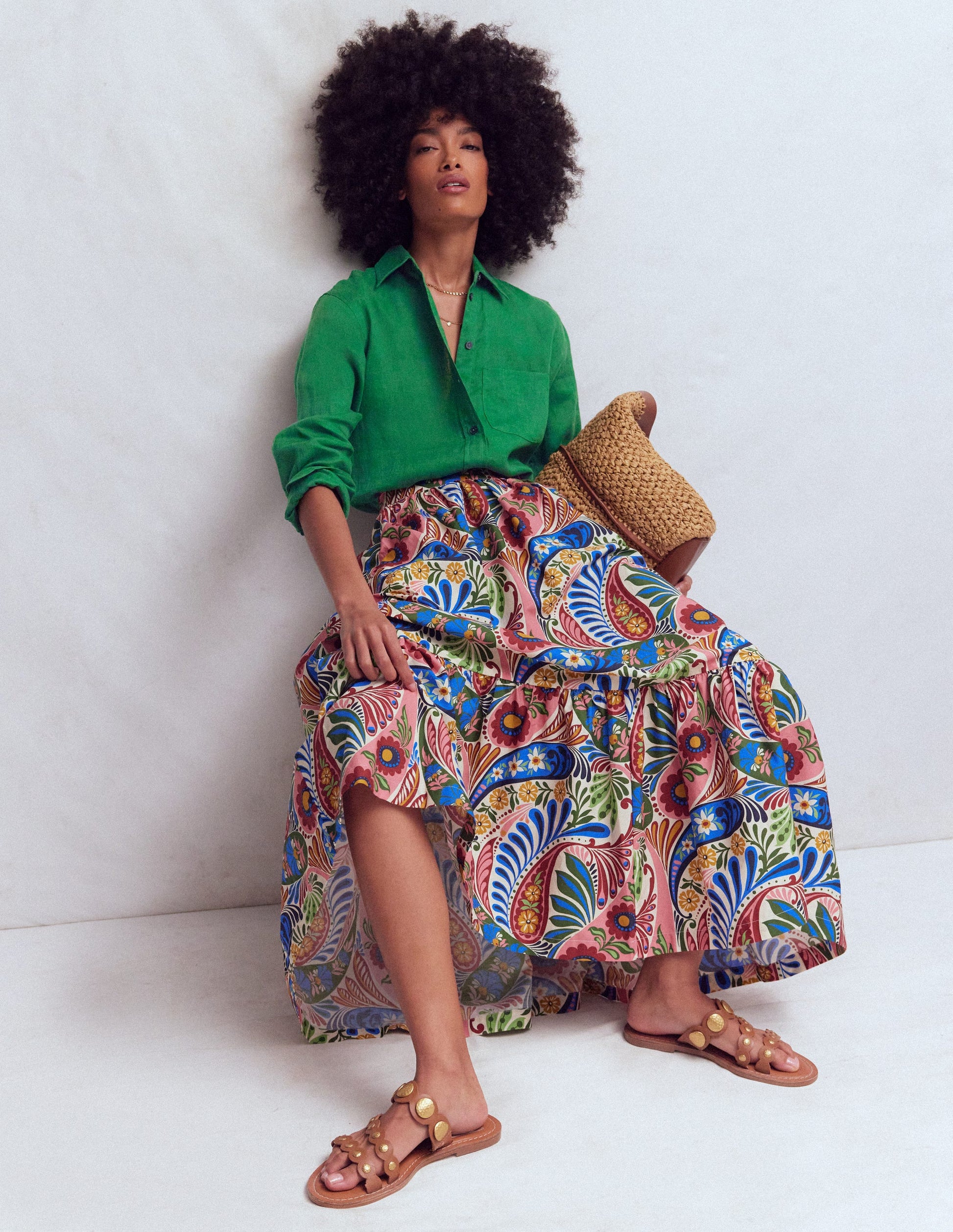 Sadie Relaxed Linen Shirt-Fresh Green-5