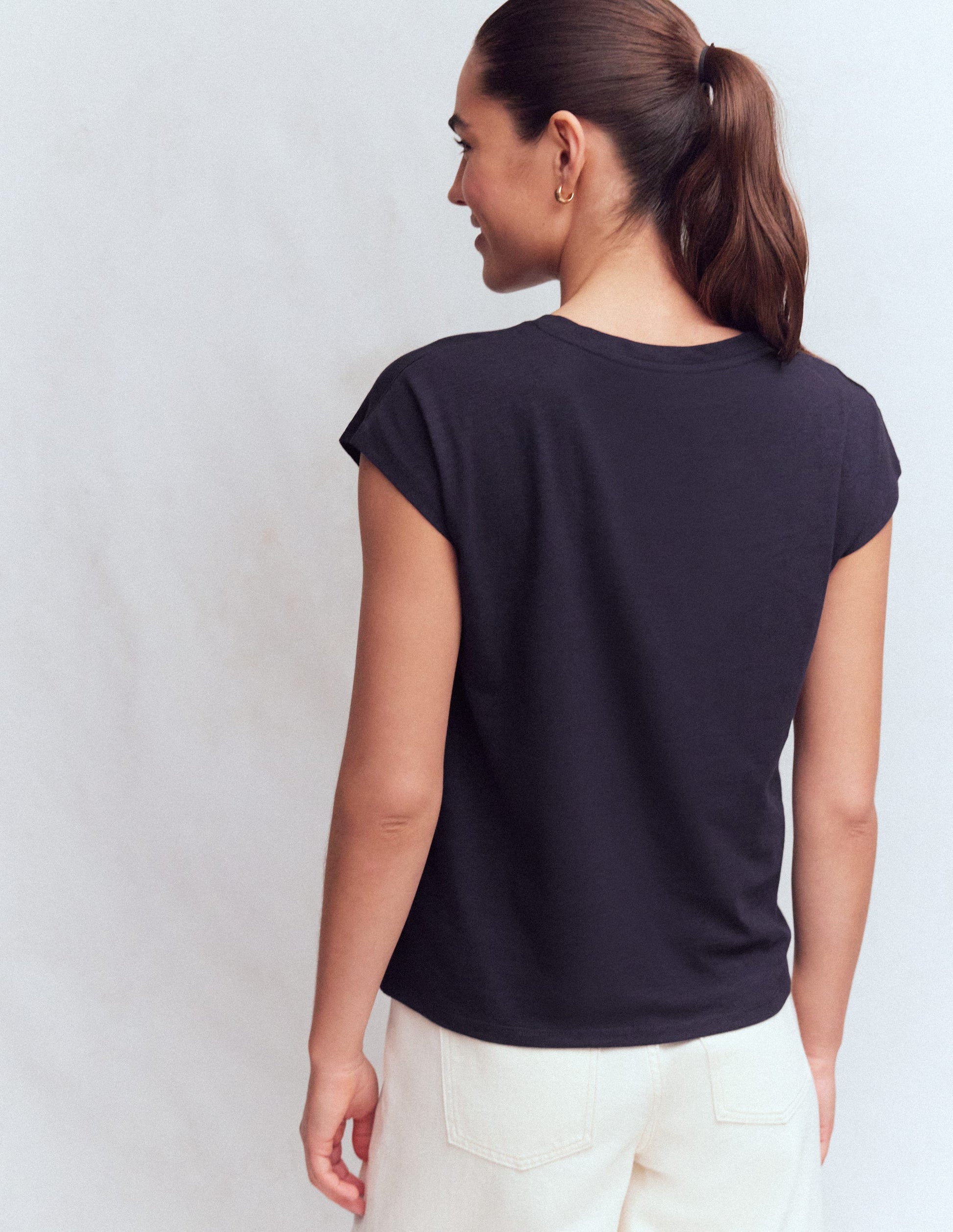 Louisa Slub T-Shirt-Navy-3