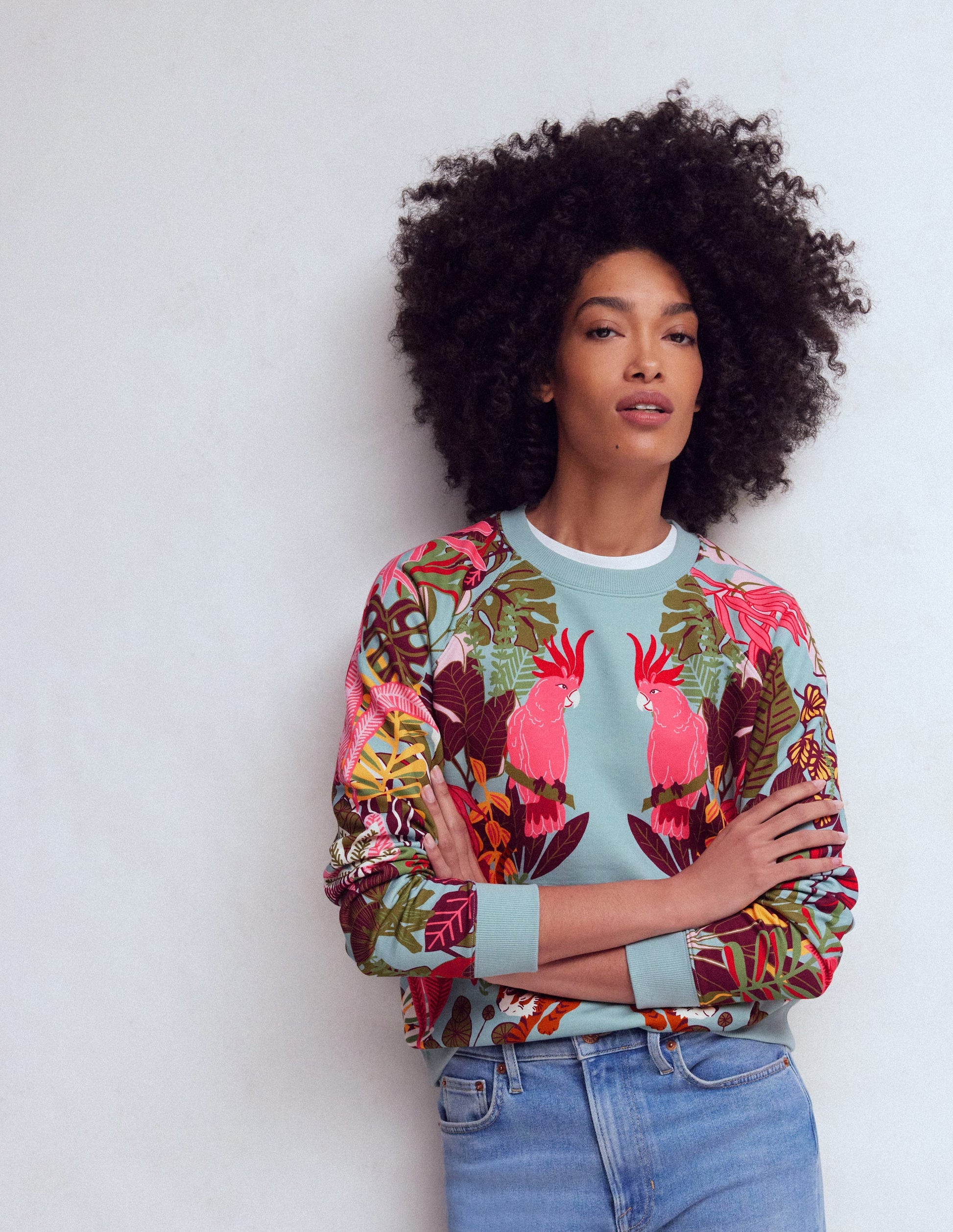 Rosa Printed Sweatshirt-Blue, Tropical Safari-5