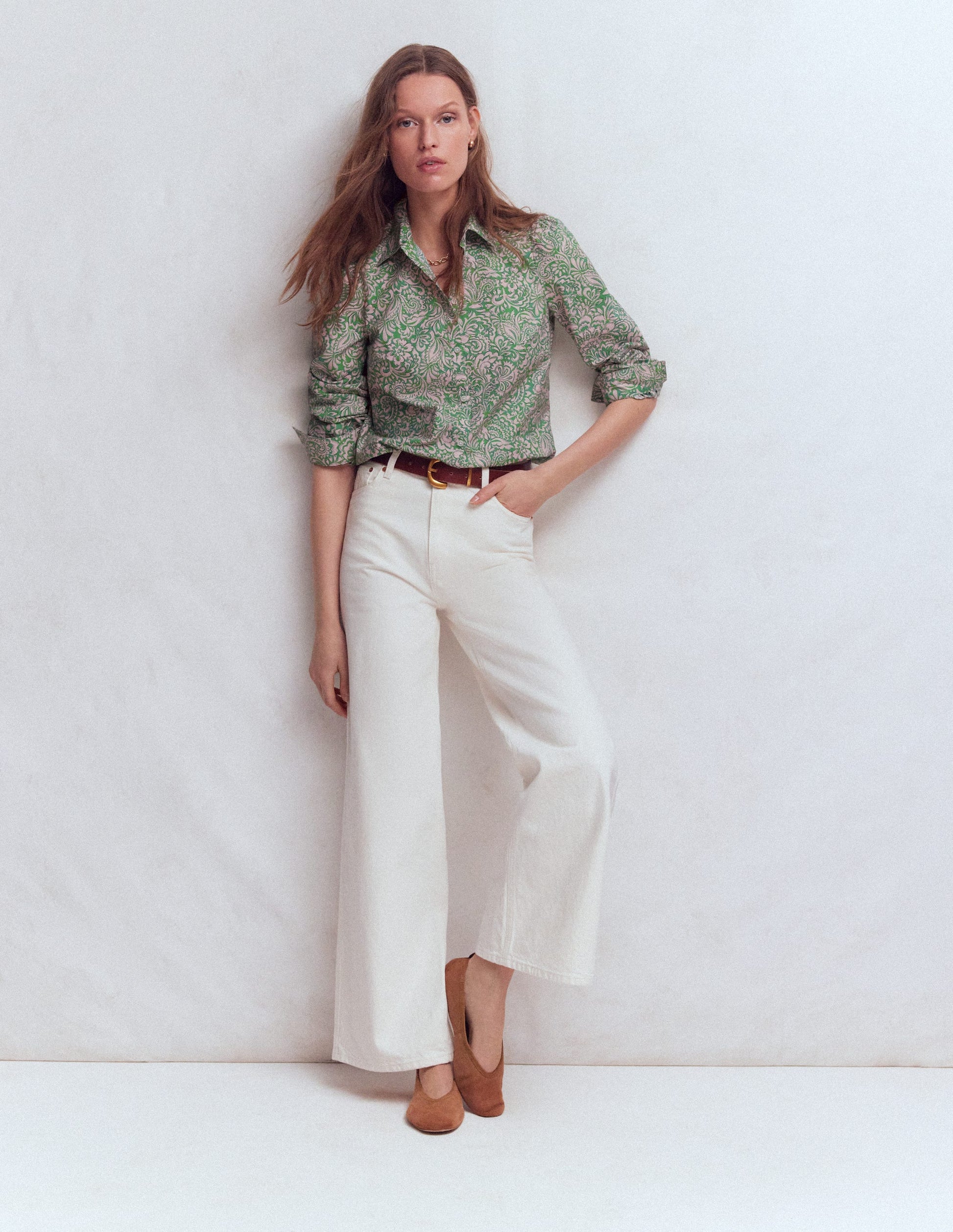 Cara Cotton Shirt-Aloe Green, Elaborate Gardenia-4