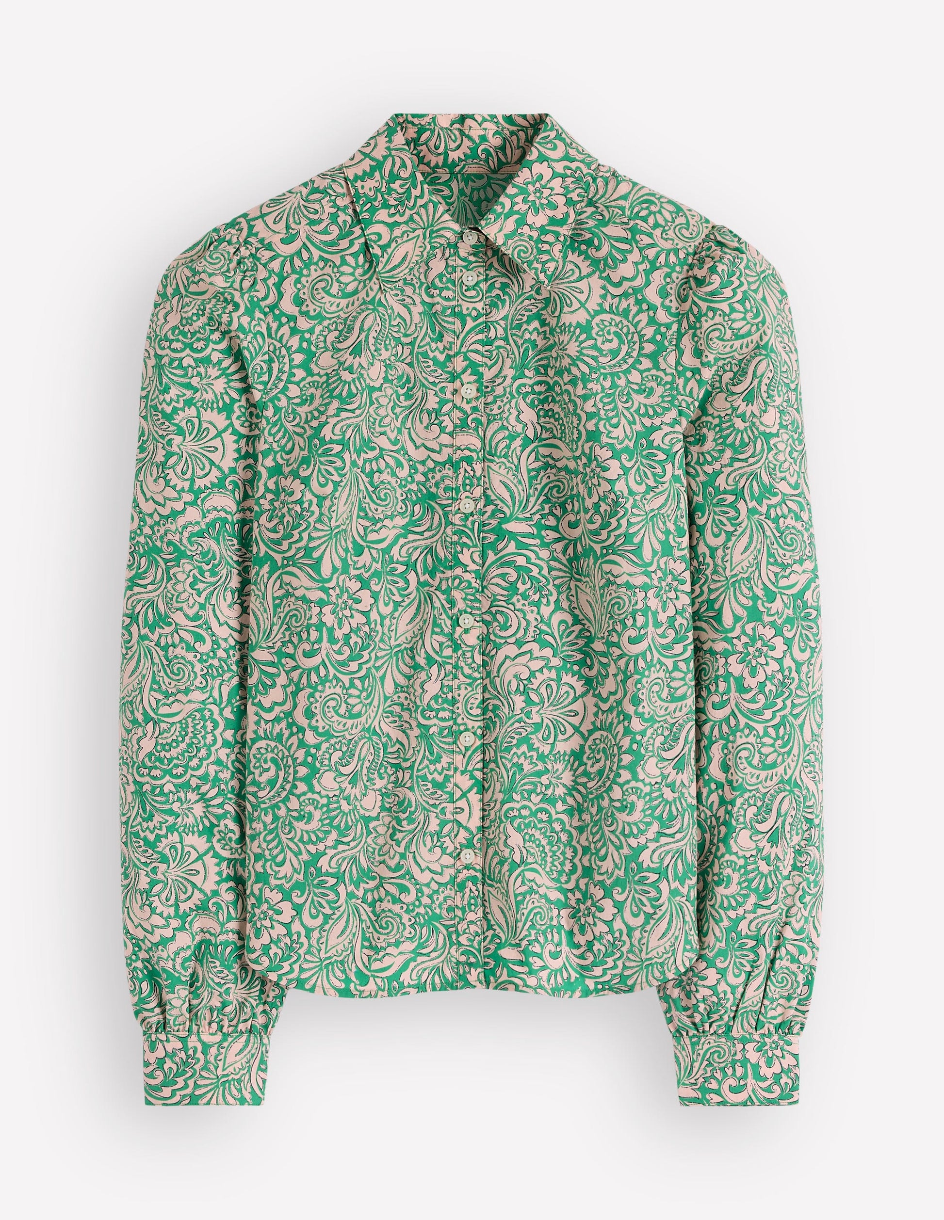 Cara Cotton Shirt-Aloe Green, Elaborate Gardenia-6