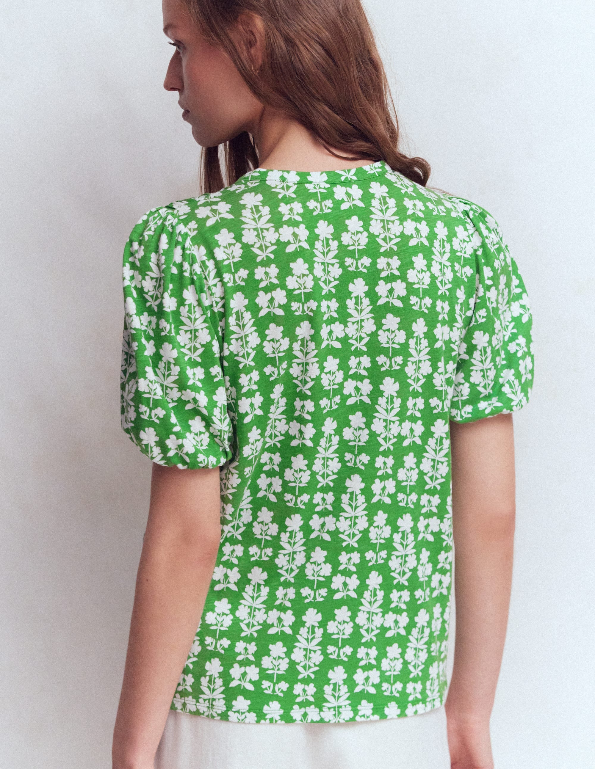 Mya Short Sleeve Smocked Shirt-Mint Green, Blossom grove - Image 3