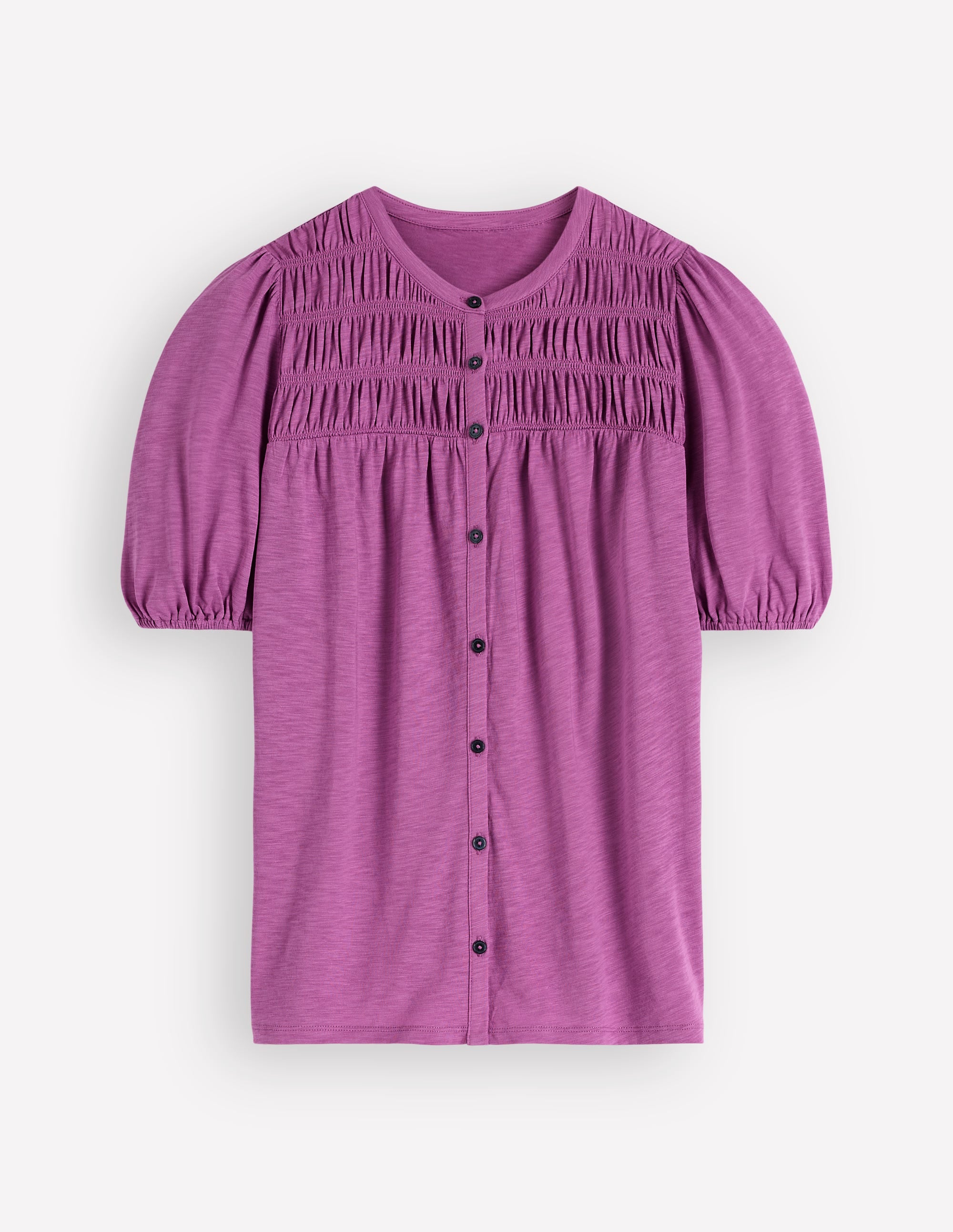 Mya Short Sleeve Smocked Shirt-Clover Purple - Image 6