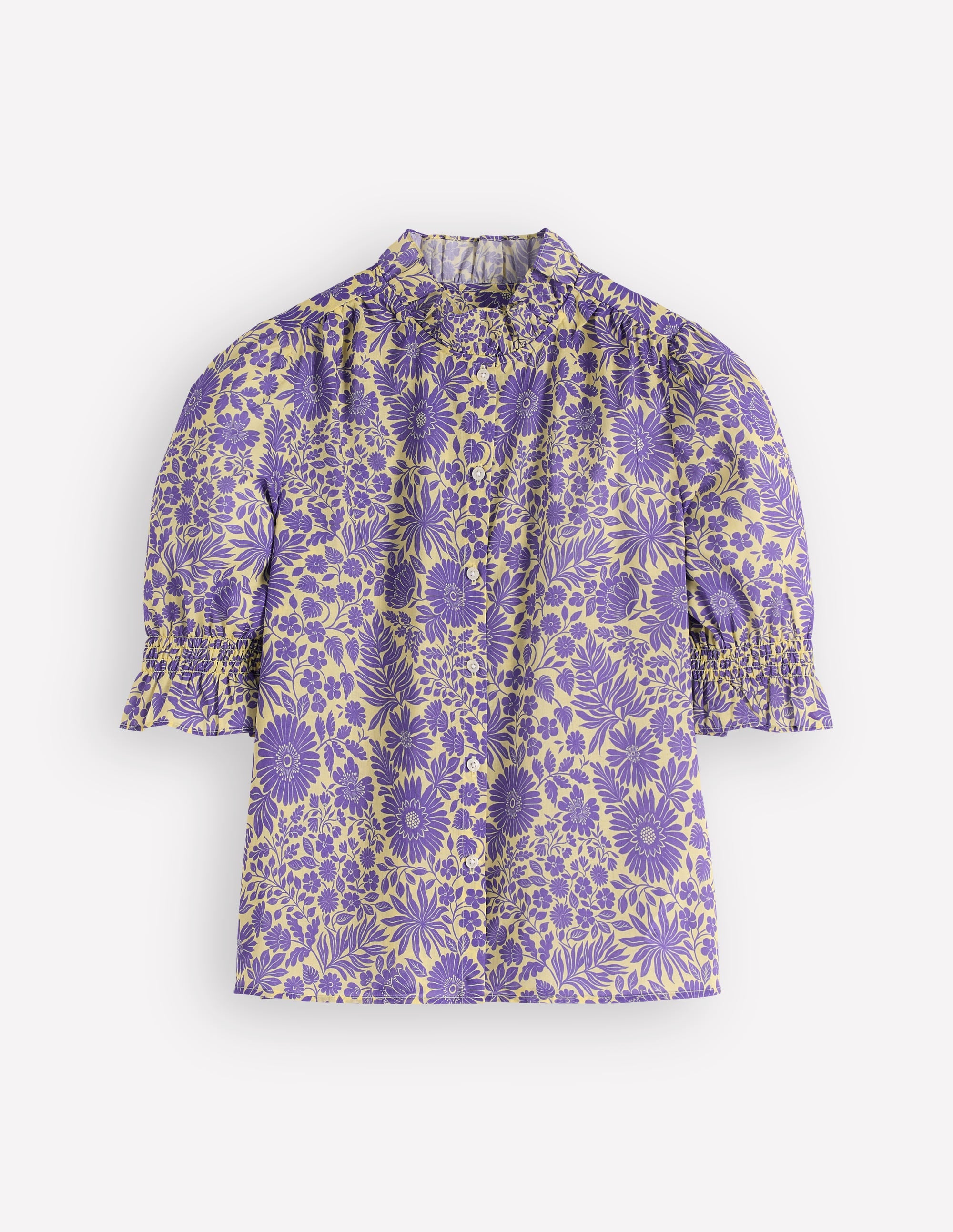 Heather Smocked Sleeve Top-Han Purple, Flowerbed Bloom - Image 5