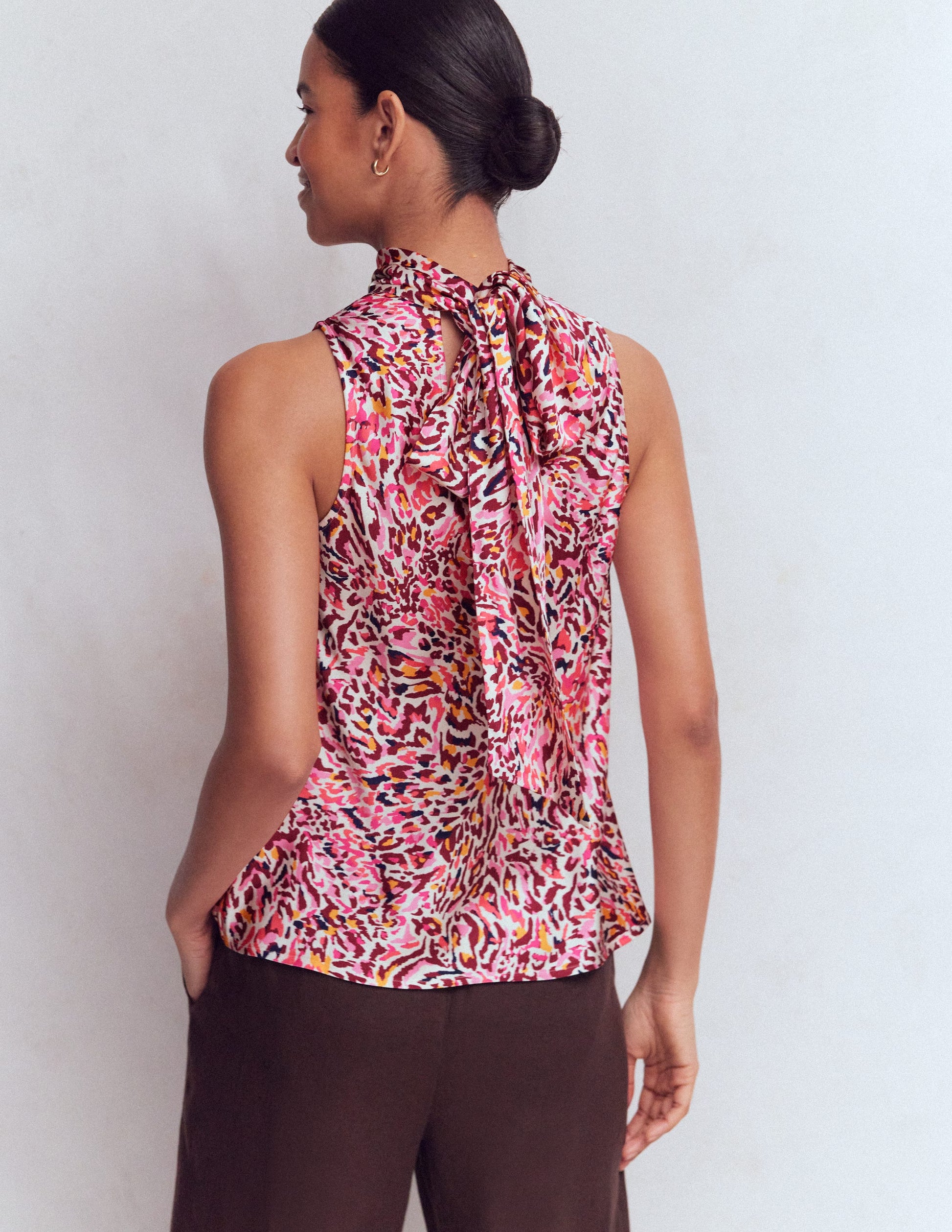 Satin Halterneck Top-Multi, Leopard Flow-3
