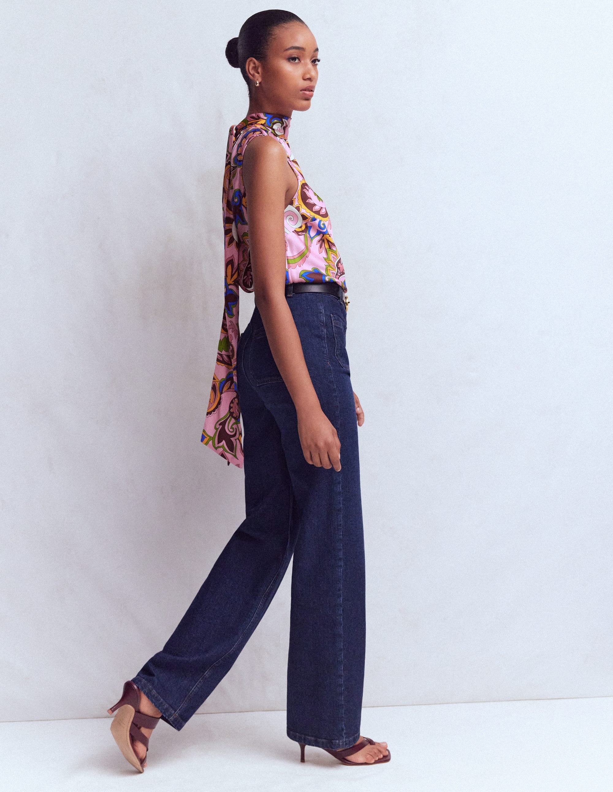 Satin Halterneck Top-Multi, Paisley Frenzy - Image 5