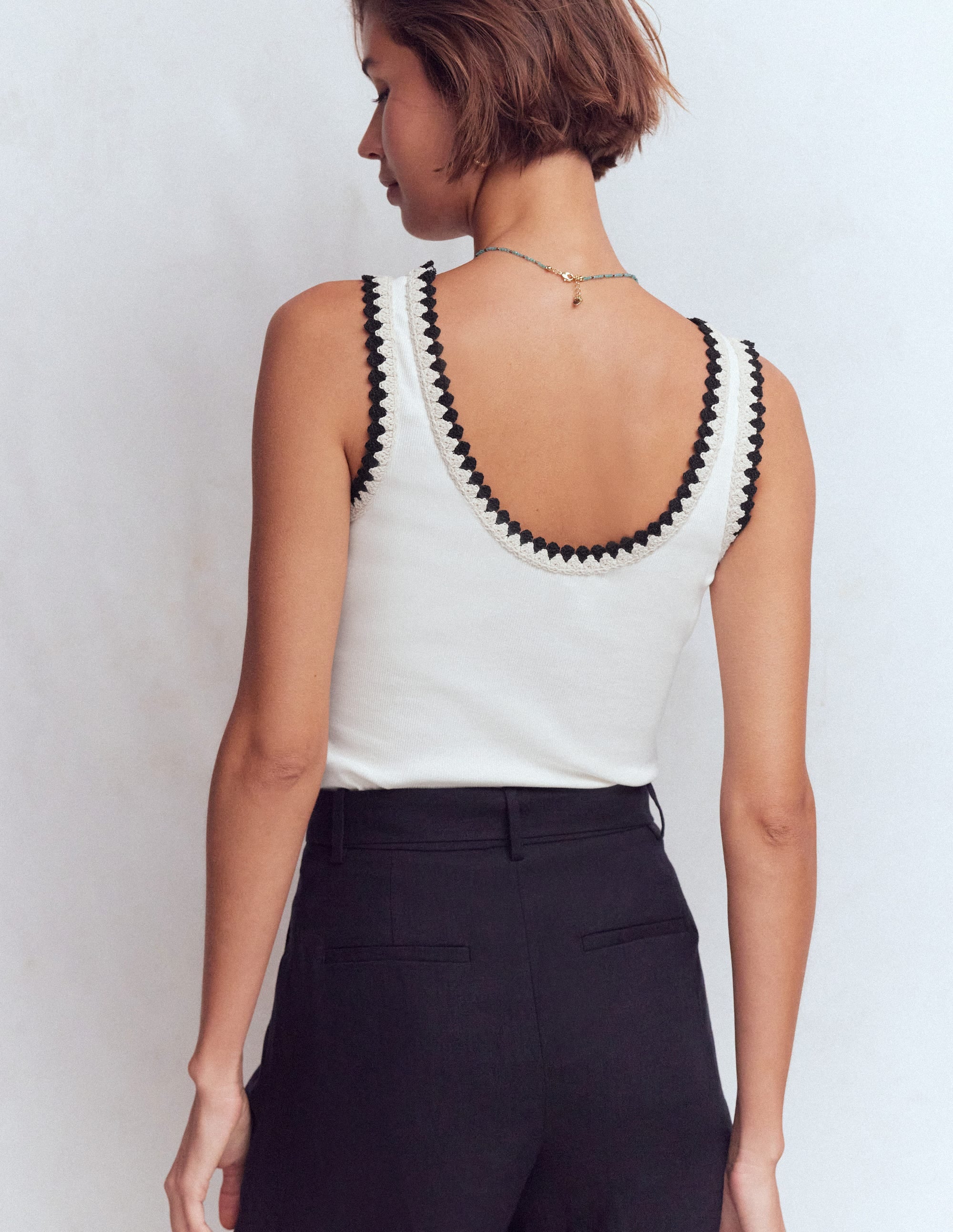 Maddie Trim Detail Vest - Ivory | Boden USA