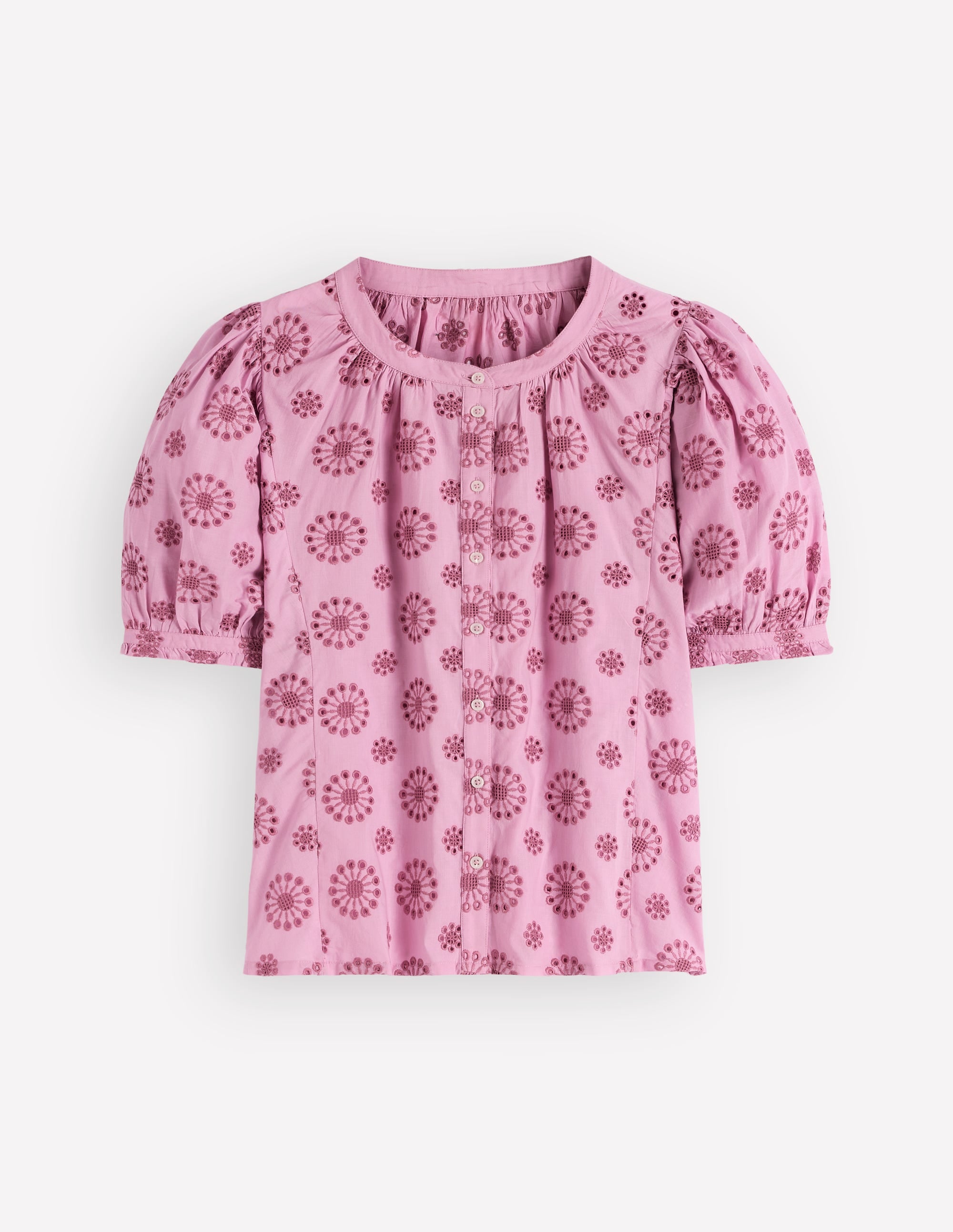 Camille Embroidered Cotton Top - Soft Lavender | Boden USA