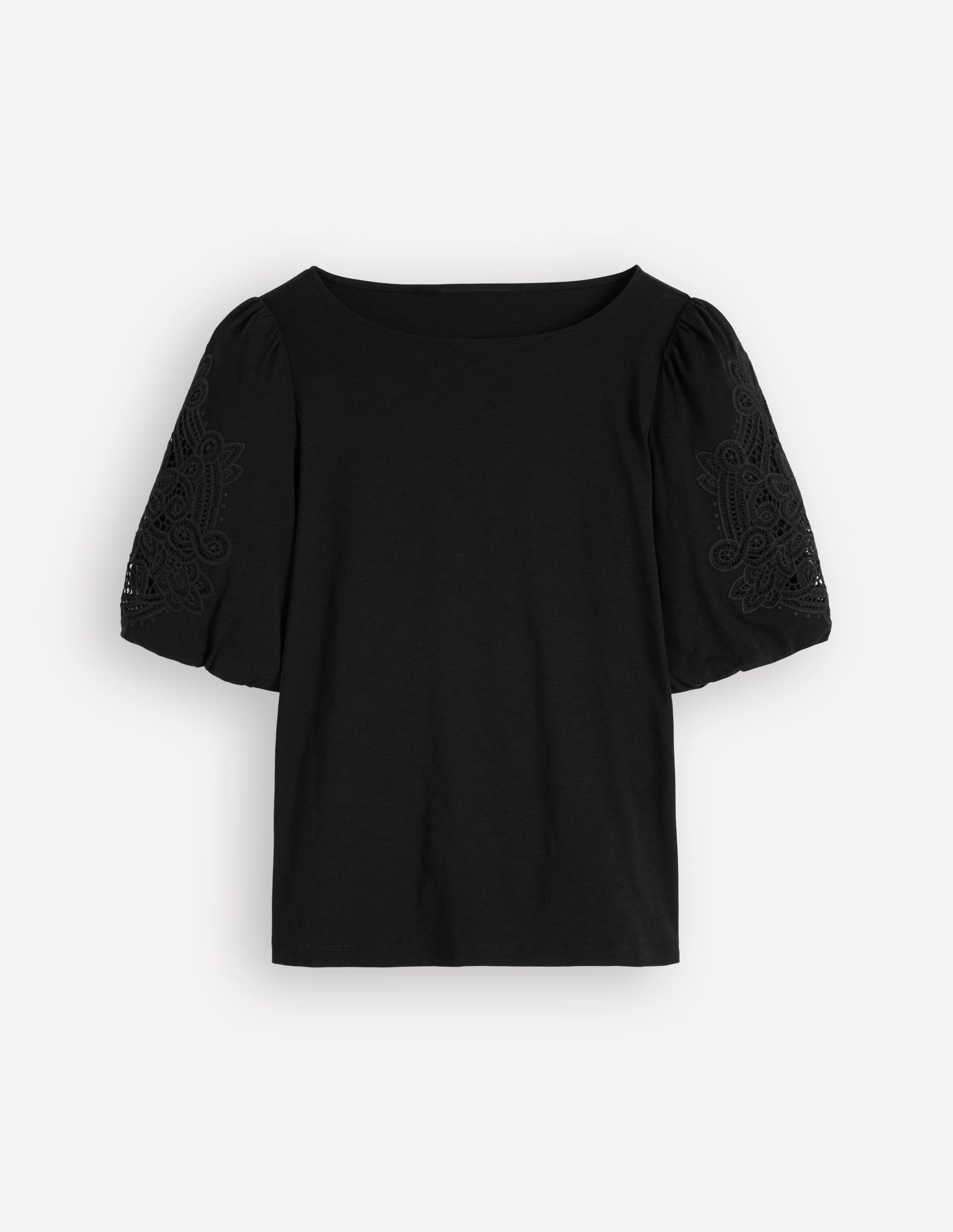 Tape Lace T-shirt-Black-5