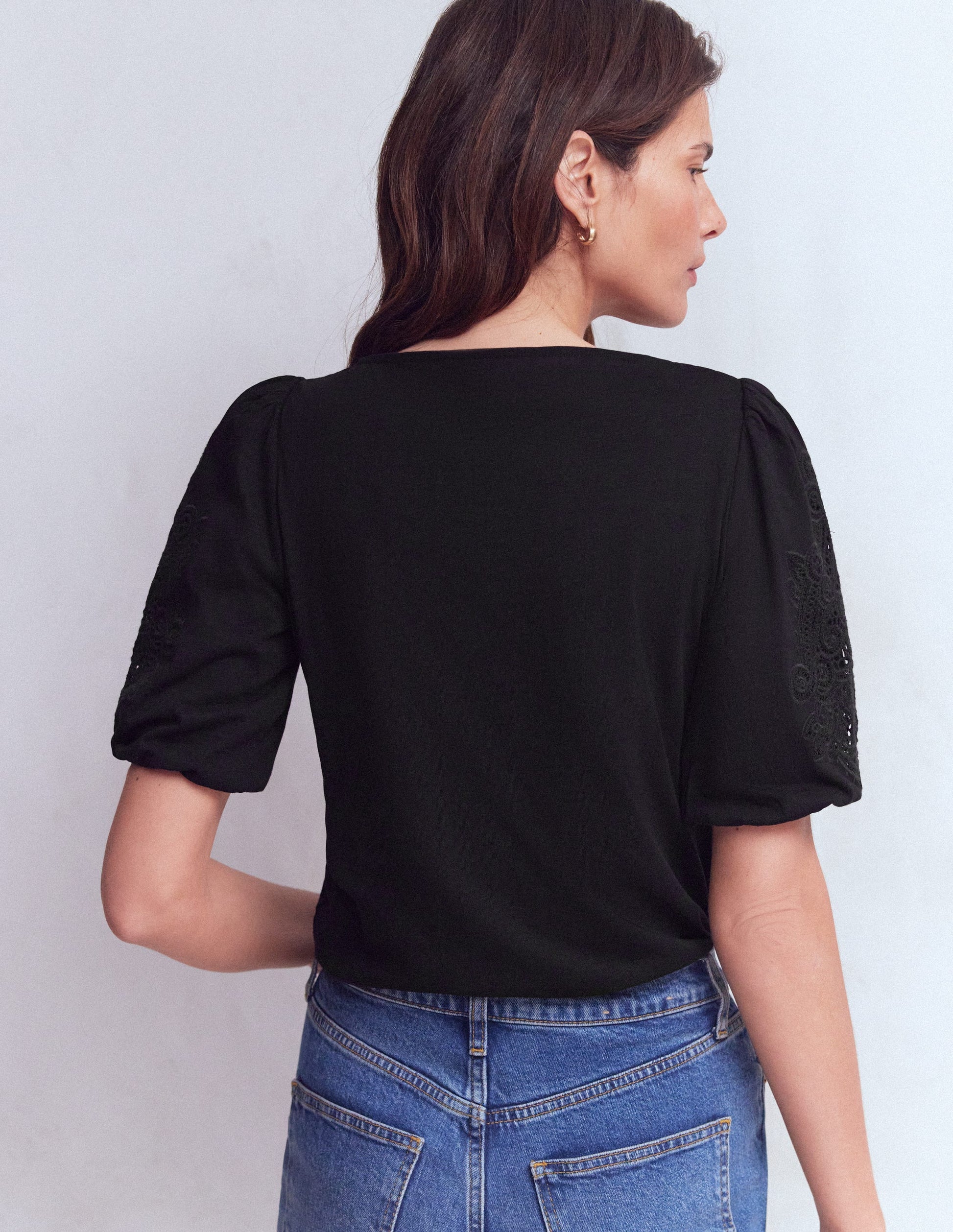Tape Lace T-shirt-Black-3