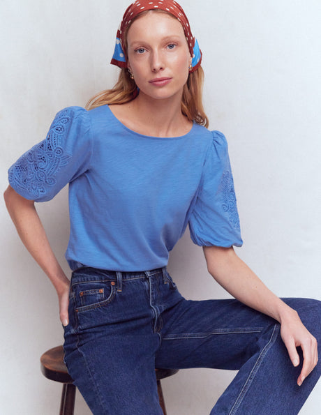 Cutwork Detail Jersey Top