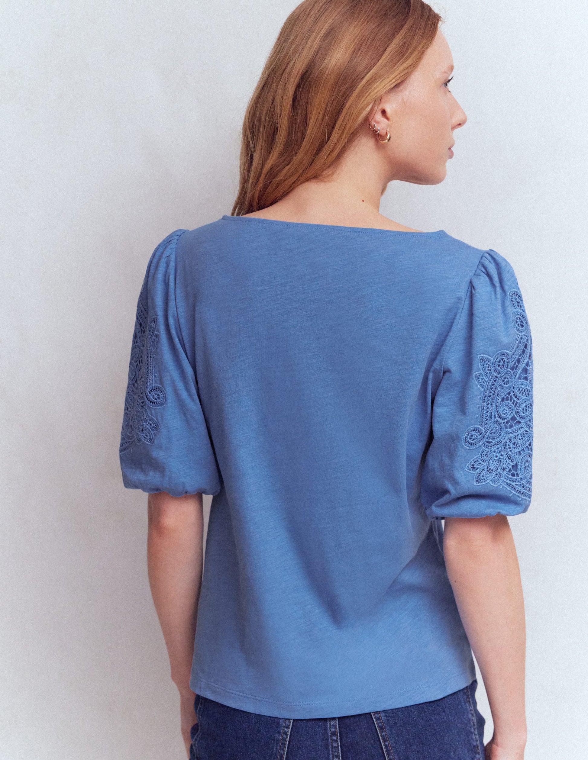 Tape Lace T-shirt-Forget Me Not Blue-3