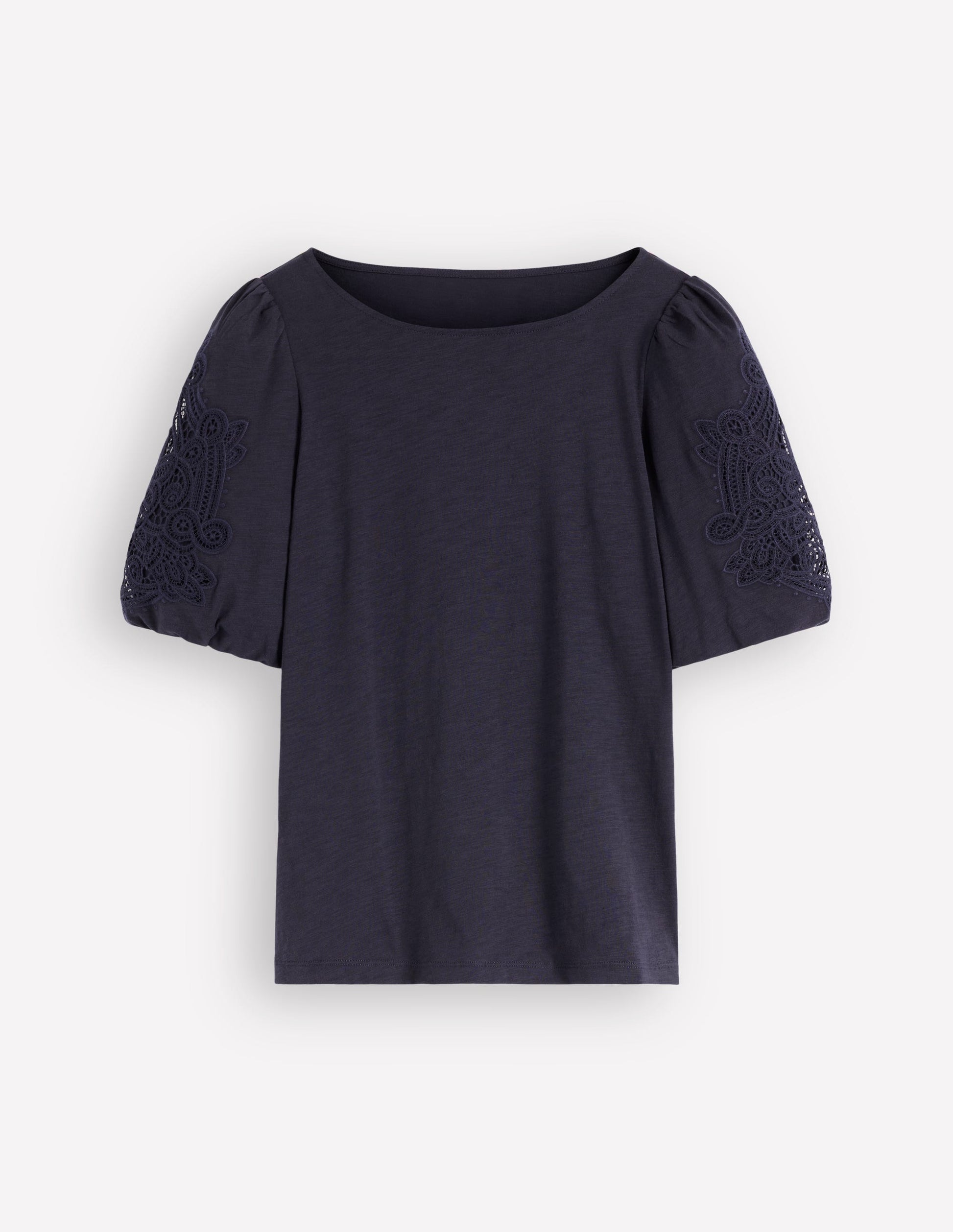 Tape Lace T-shirt-Navy-6