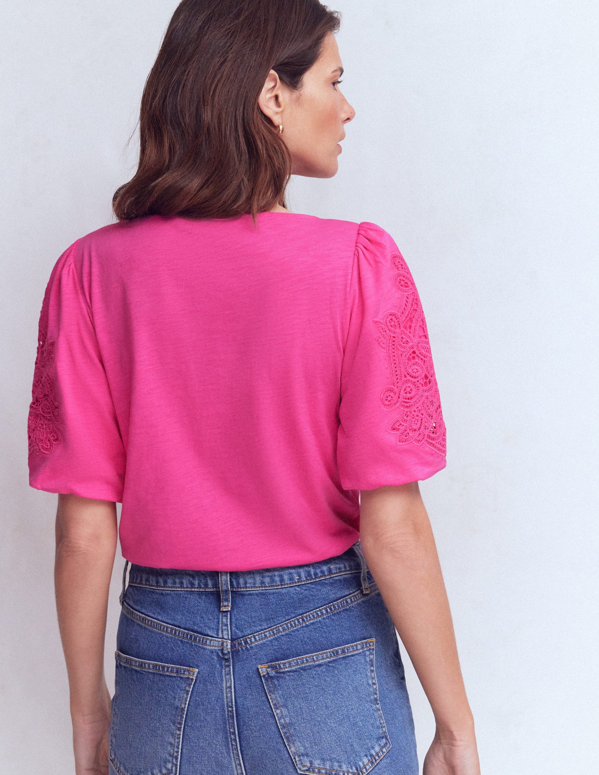 Tape Lace T-shirt-Phlox Pink-3
