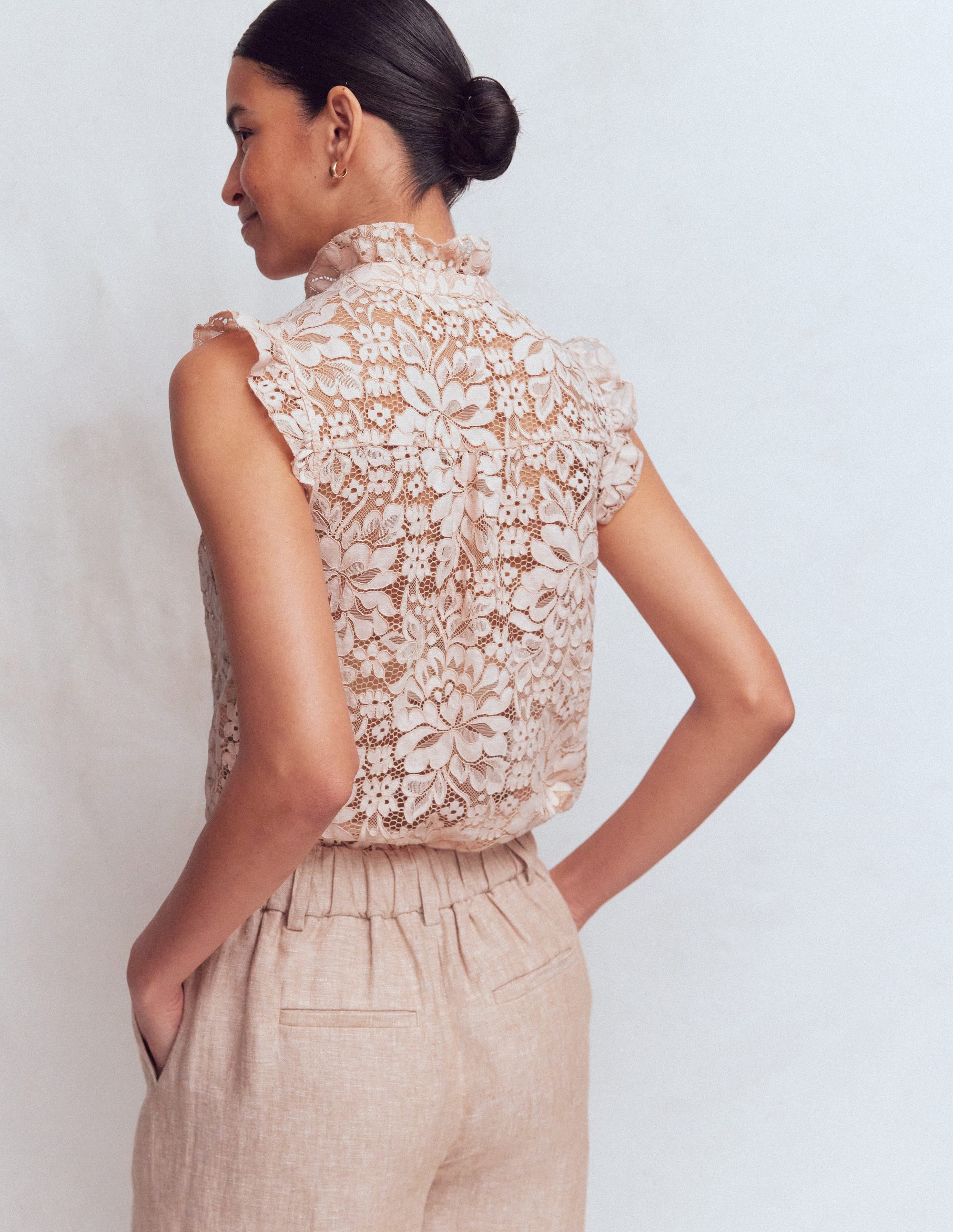 Isabel Sleeveless Lace Top-Pale Pink | Boden USA