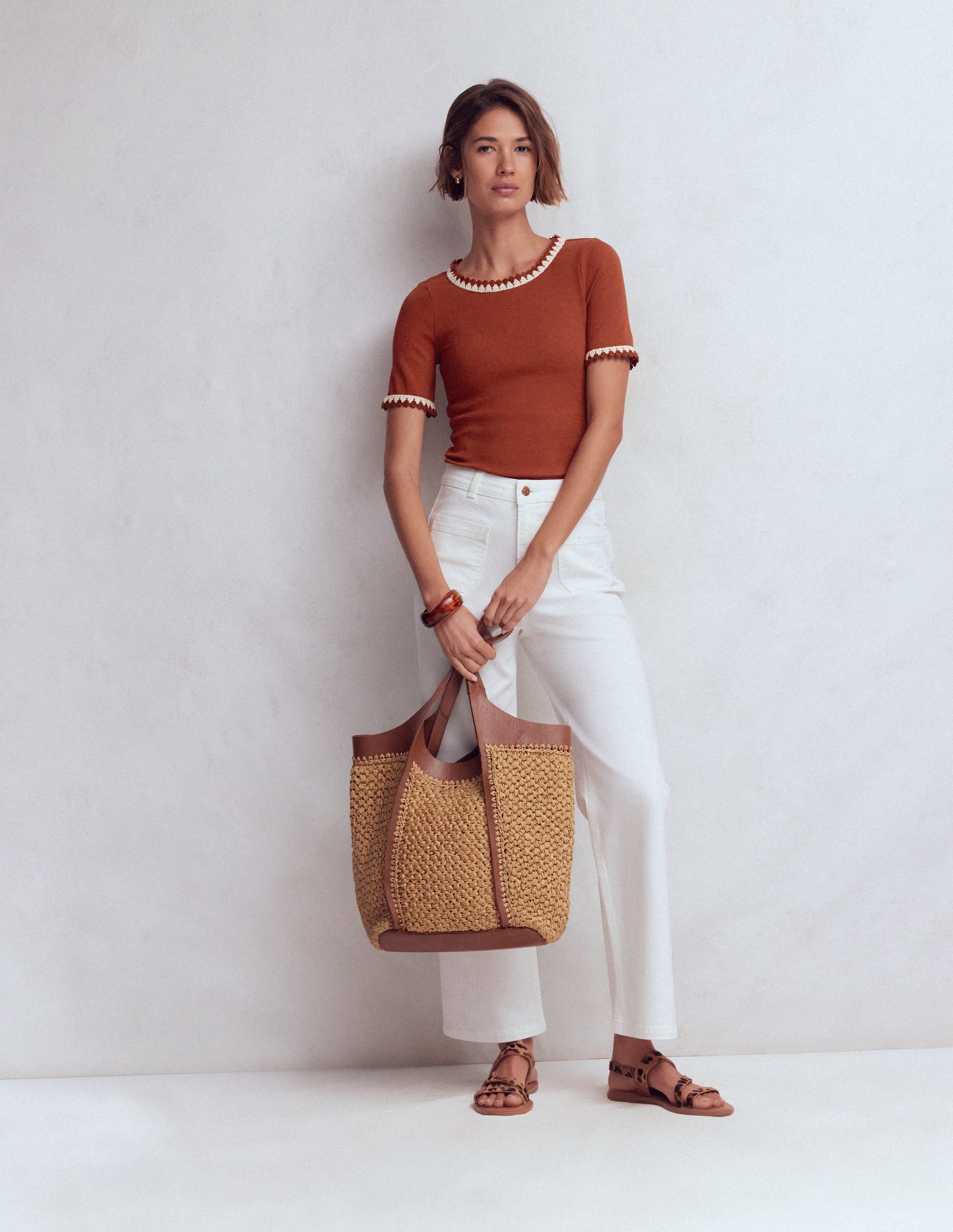 Maddie Trim Detail T-Shirt-Burnt Orange | Boden USA