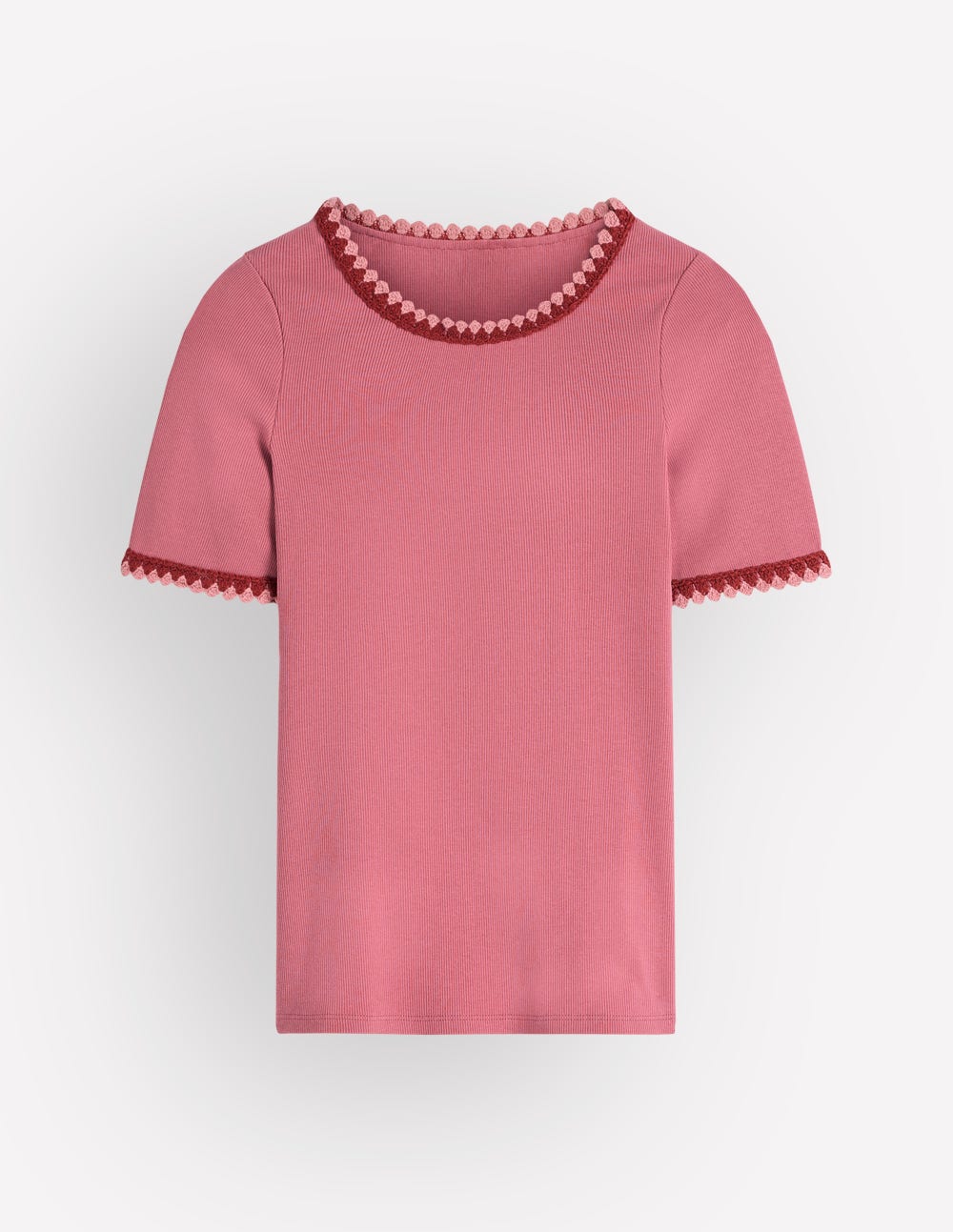Maddie Trim Detail T - Shirt - Vintage Rose | Boden USA