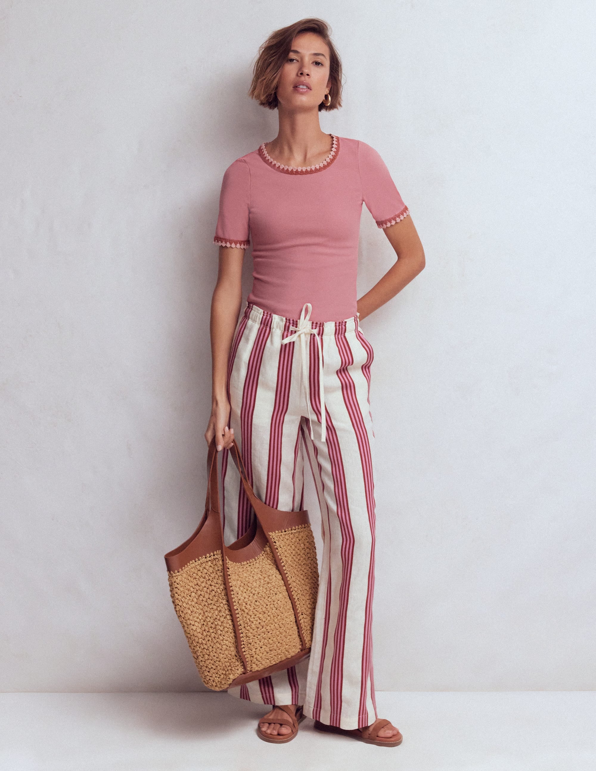 トップス maddie Vintage sheerpinkoversizedshirt Maddie Trim Detail T - Shirt - Vintage Rose | Boden USA