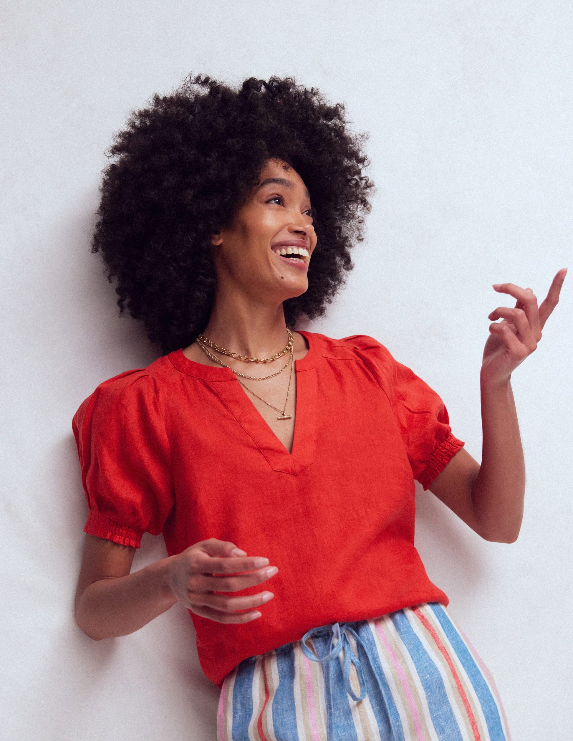 Rae Linen Top-Blood Orange-1