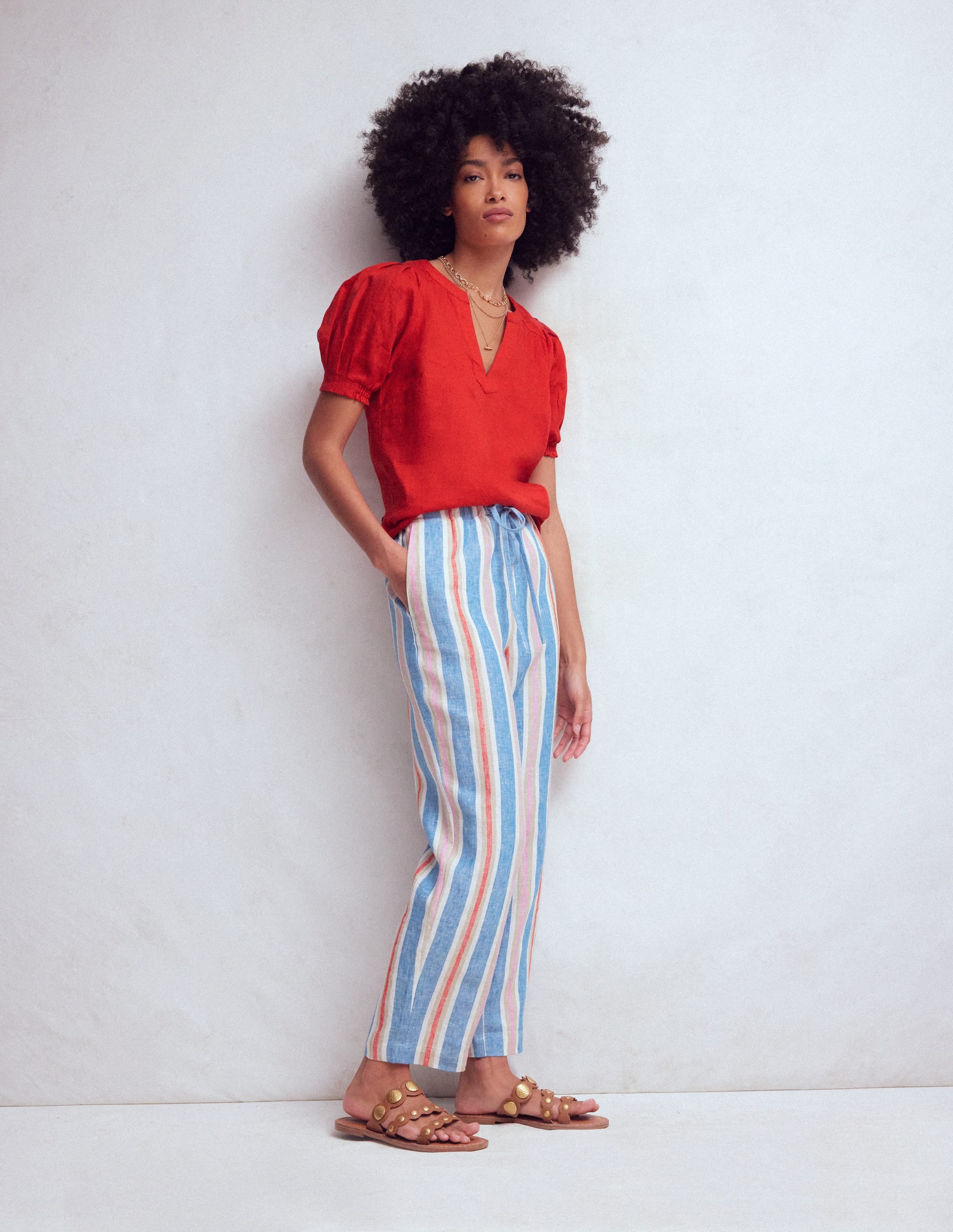 Rae Linen Top - Blood Orange | Boden USA