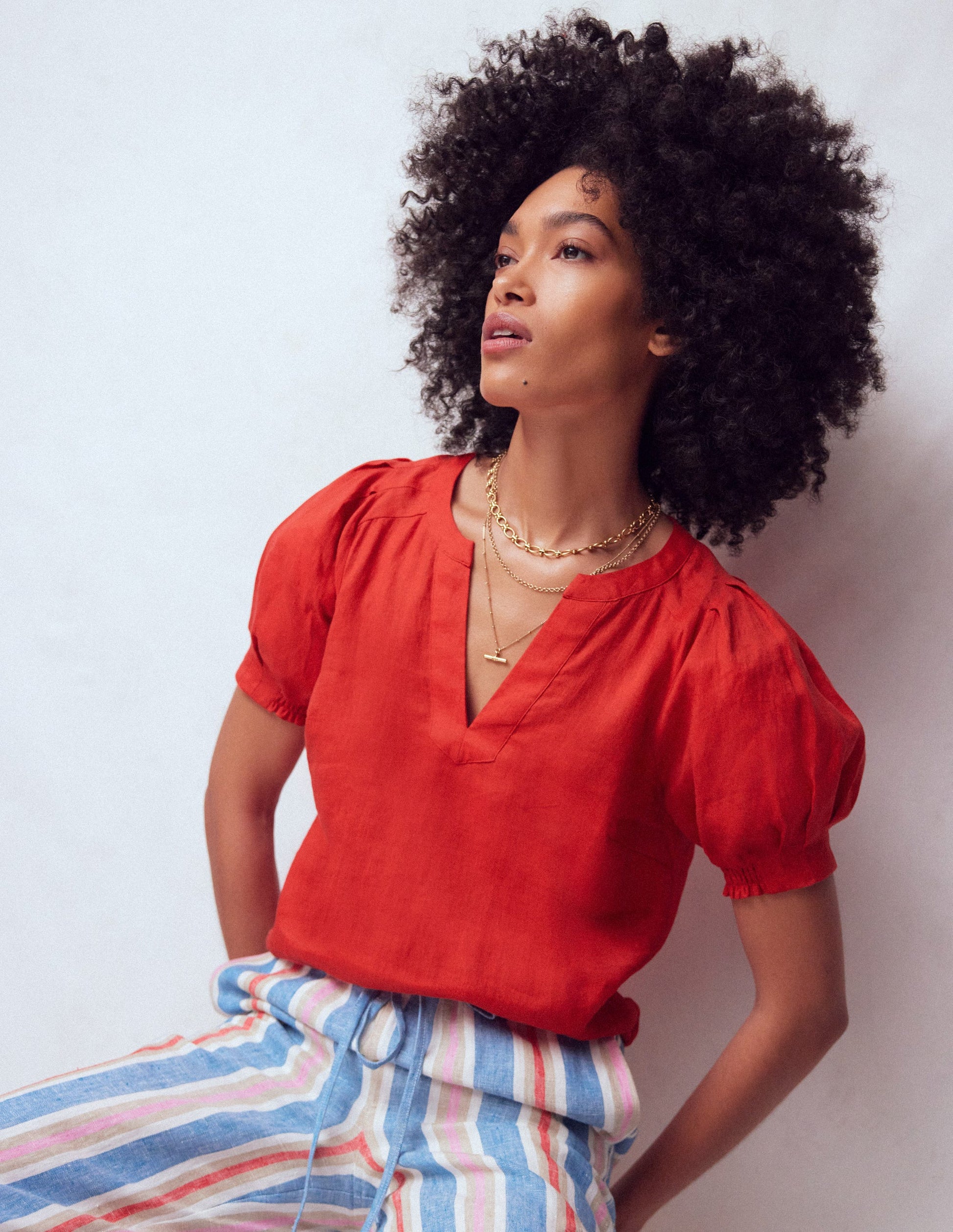 Rae Linen Top-Blood Orange-5