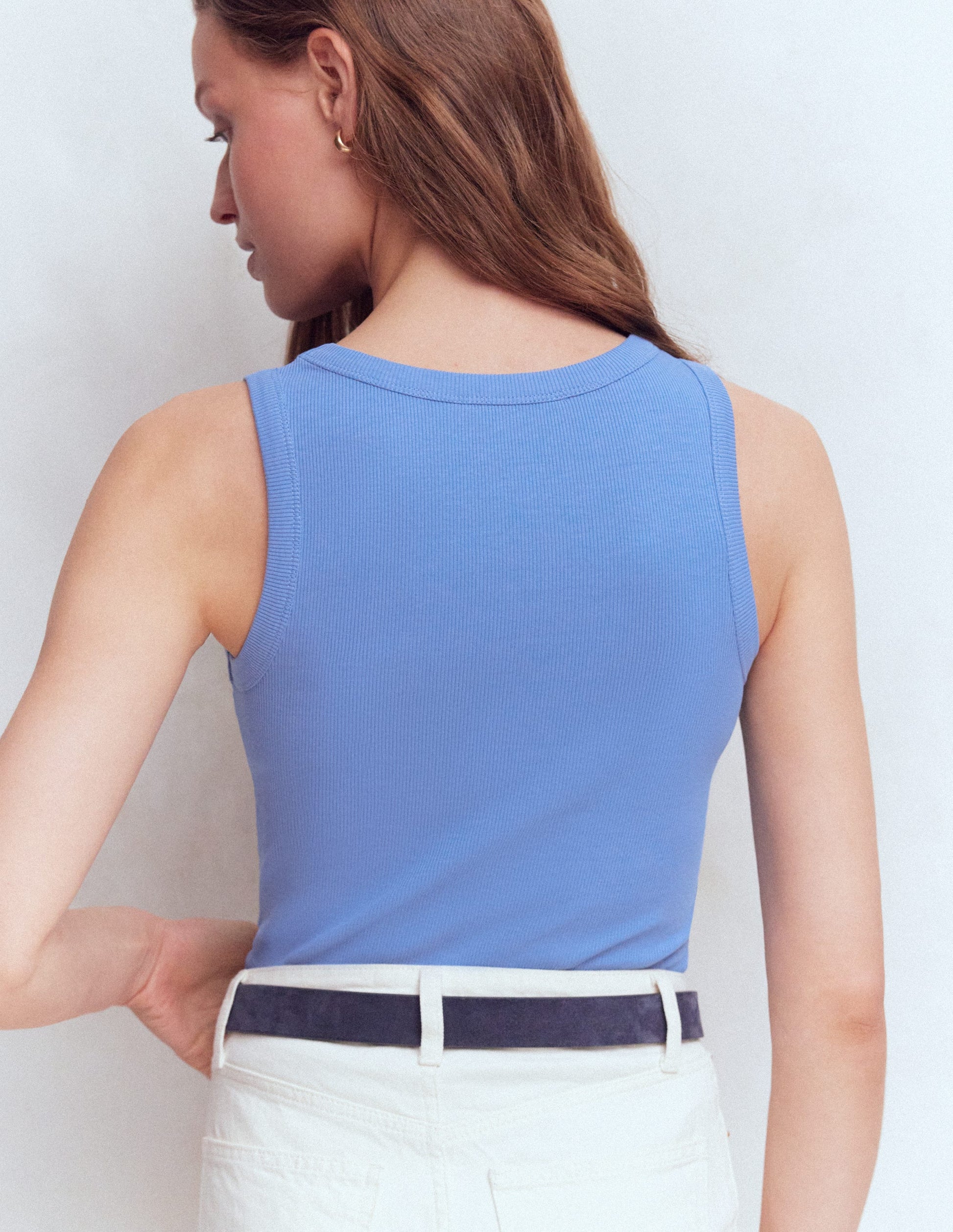 Ribbed Racer Vest-Cabin Blue-4