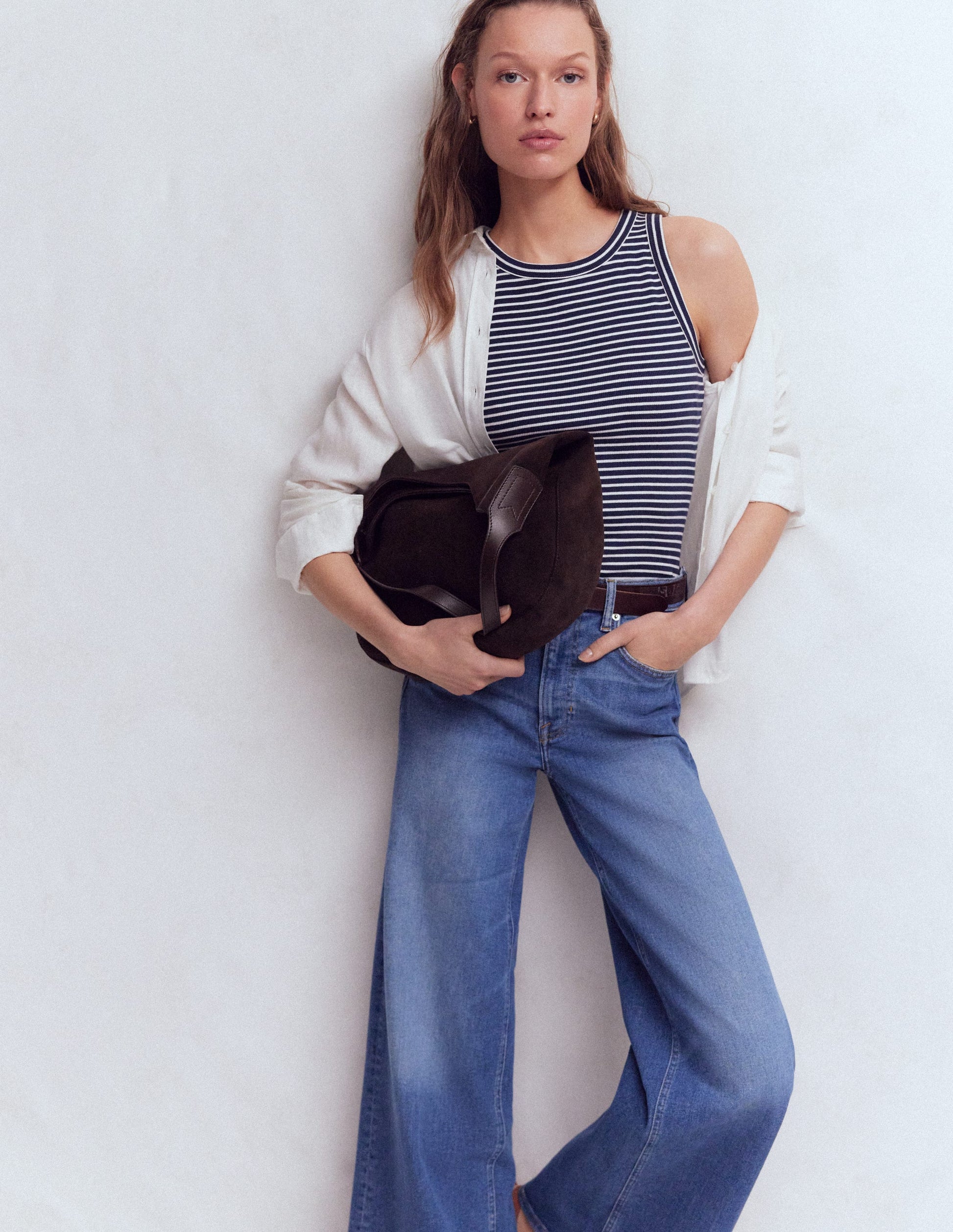 Ribbed Racer Vest-Navy & Ivory Stripe-5