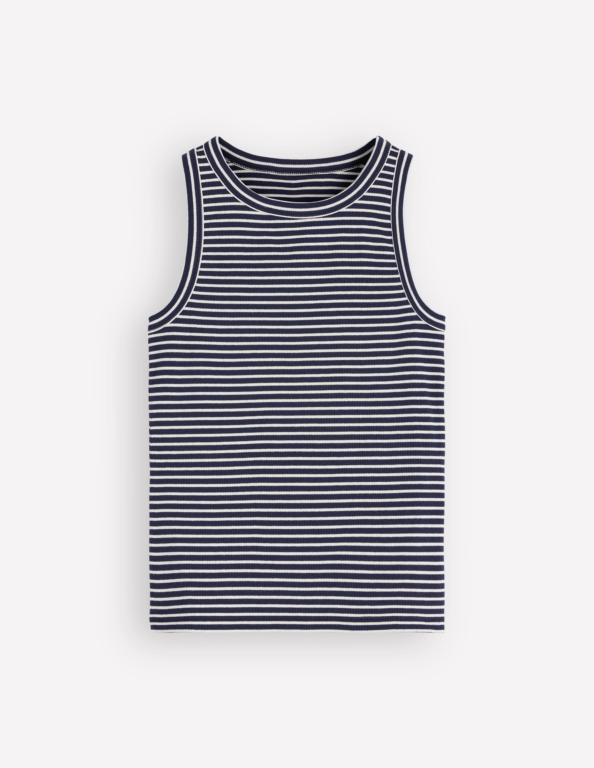 Ribbed Racer Vest-Navy & Ivory Stripe - Image 6