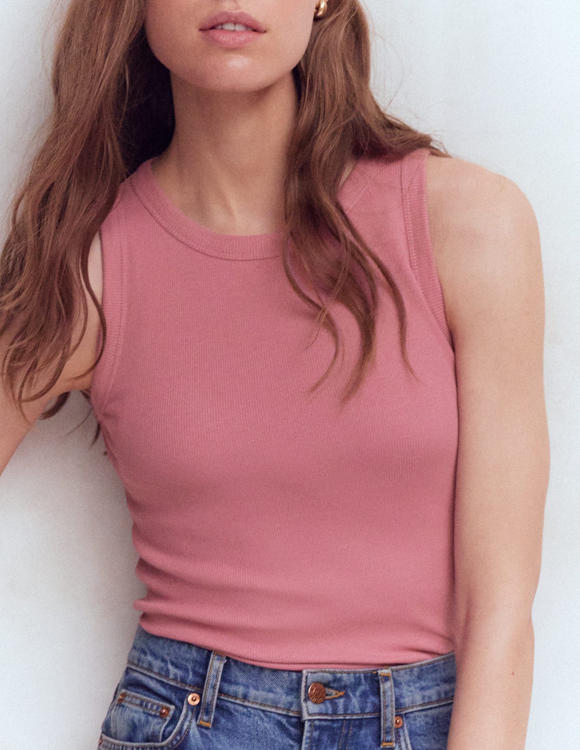 Ribbed Racer Vest-Heather Rose-2