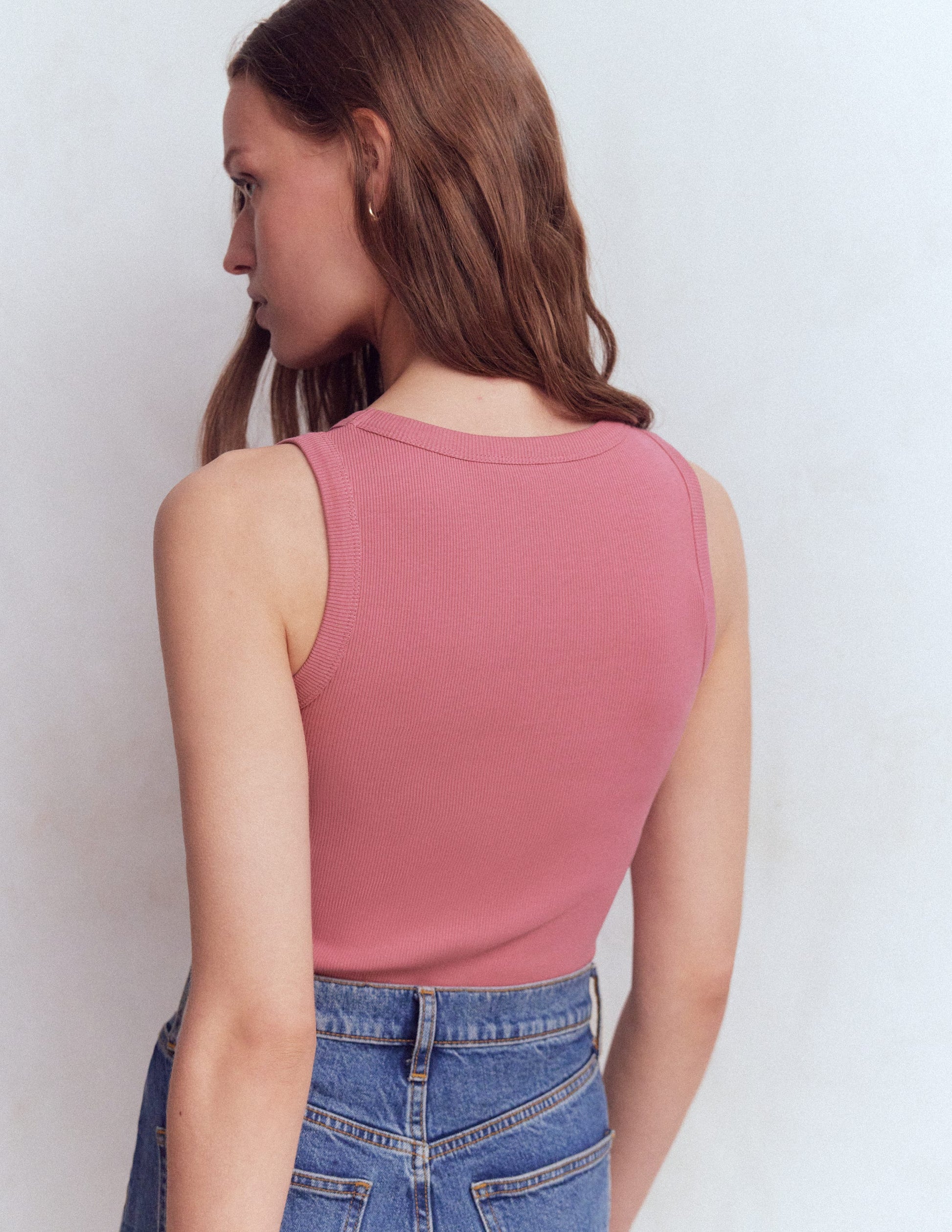 Ribbed Racer Vest-Heather Rose-3