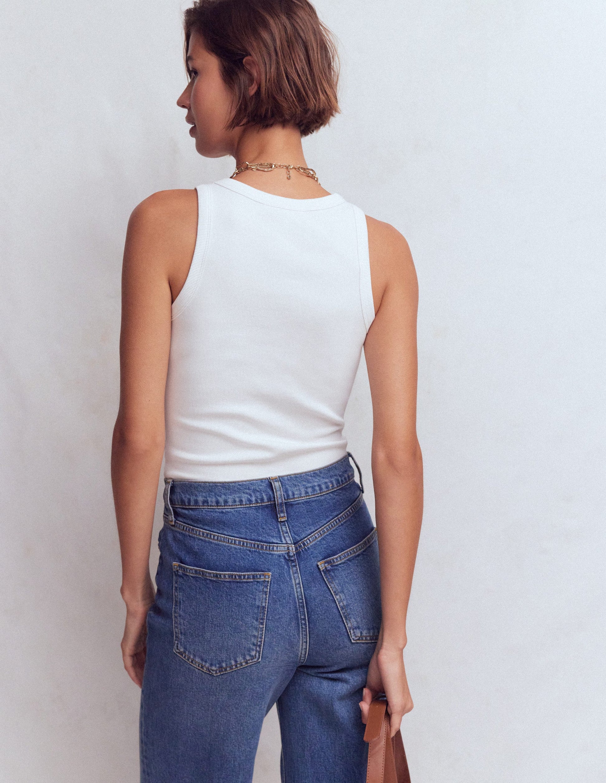 Lyra Ribbed Cotton Tank-White-3