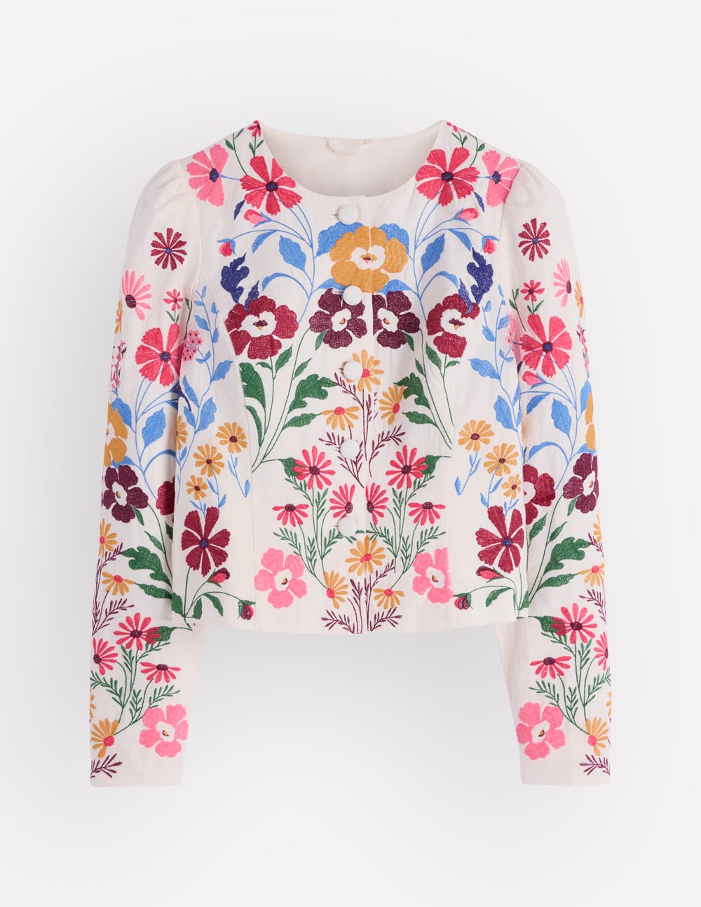 Salisbury Puff Sleeve Jacket-Multi, Embroidery-8