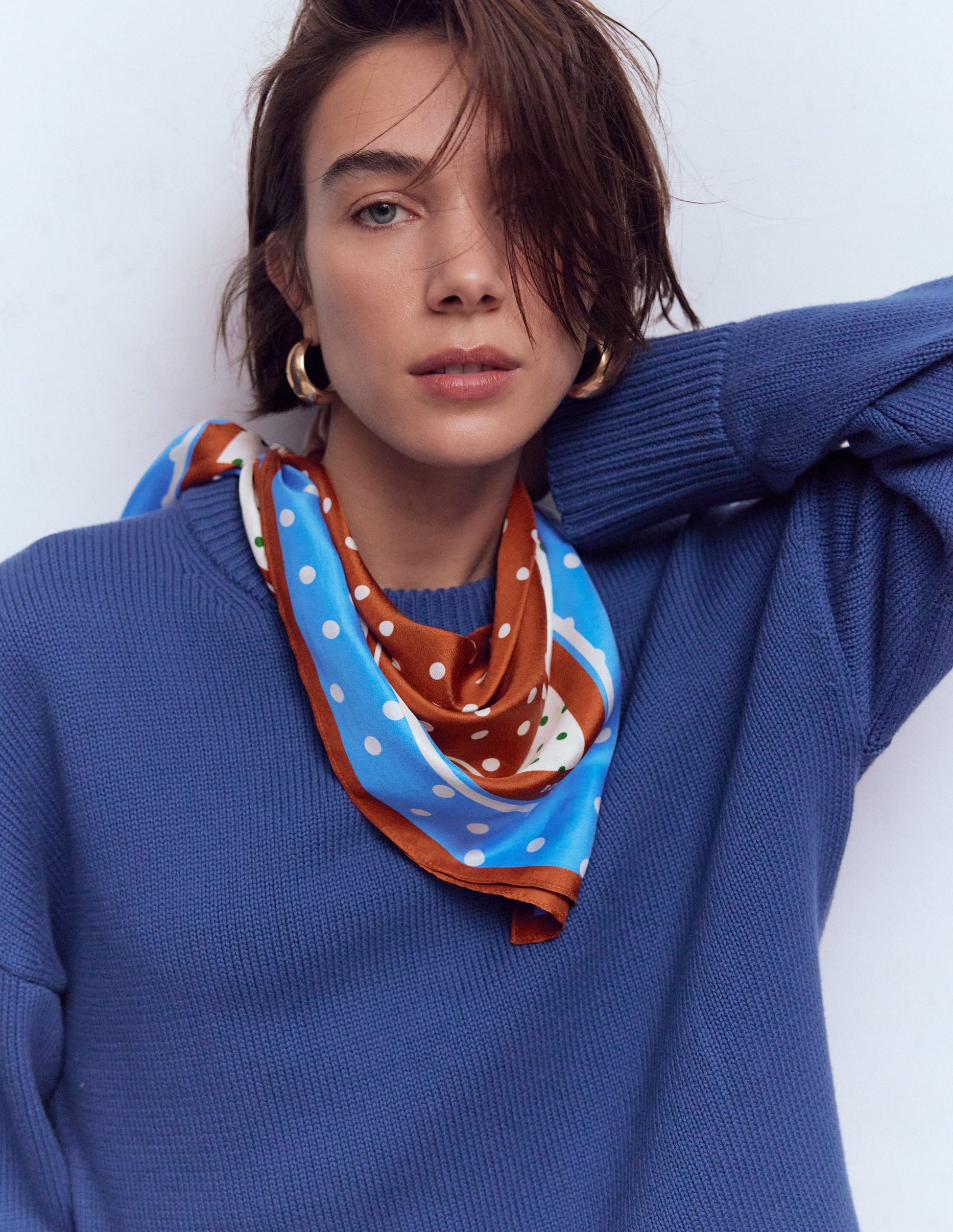 Silk Square Scarf-Multi, Painted Dot-2