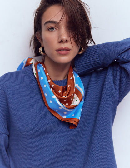 Silk Square Scarf-Multi, Painted Dot-2