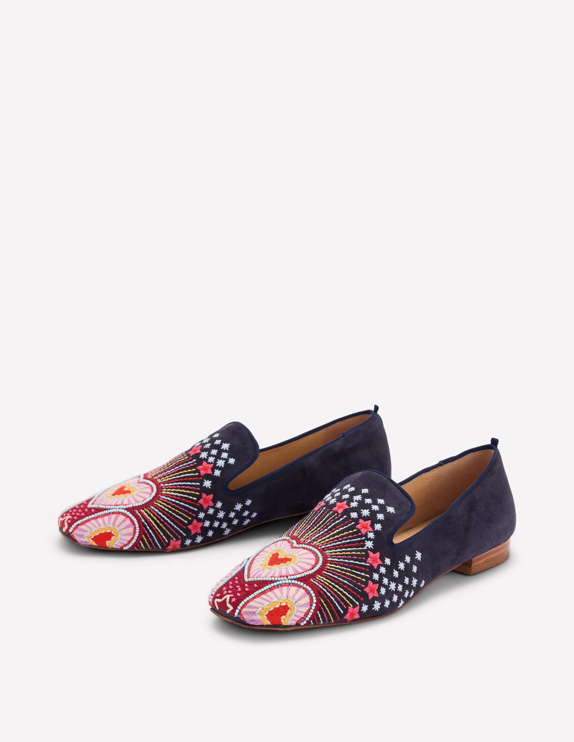 Slipper Cut Loafers-Navy-4
