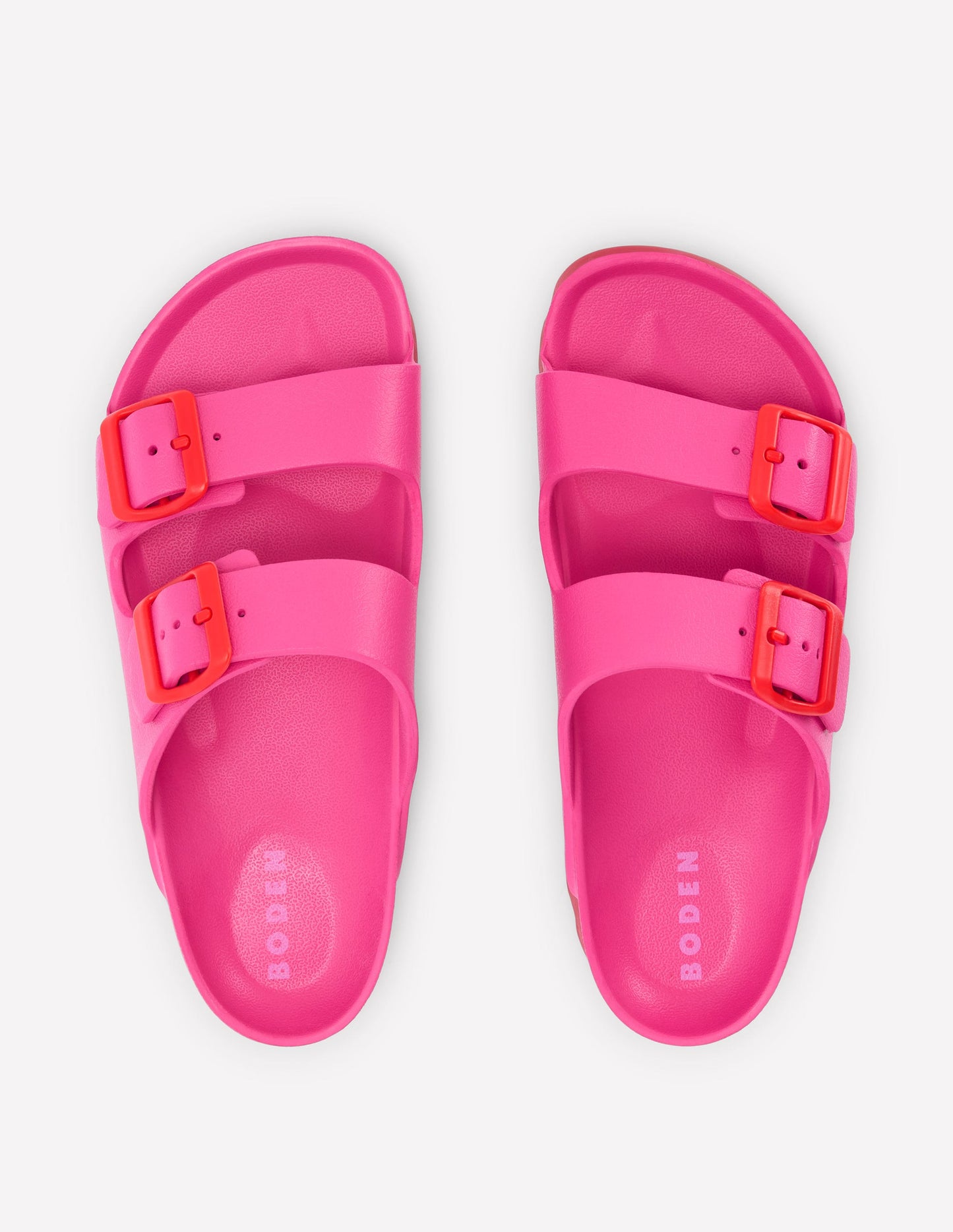 Lyla Double Buckle Sliders-Pink/Red