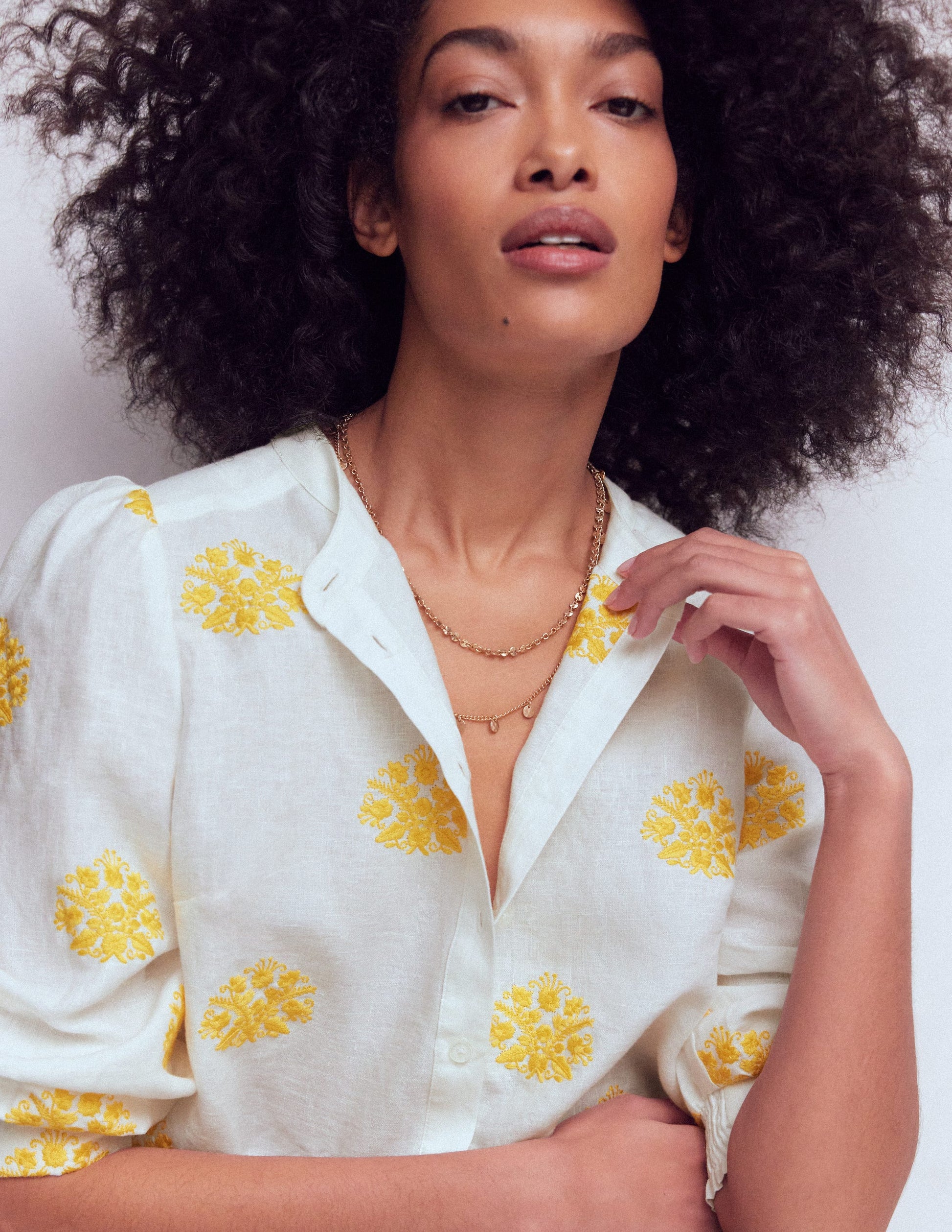 Hammered Disk Layered Necklace-Gold Colour-2