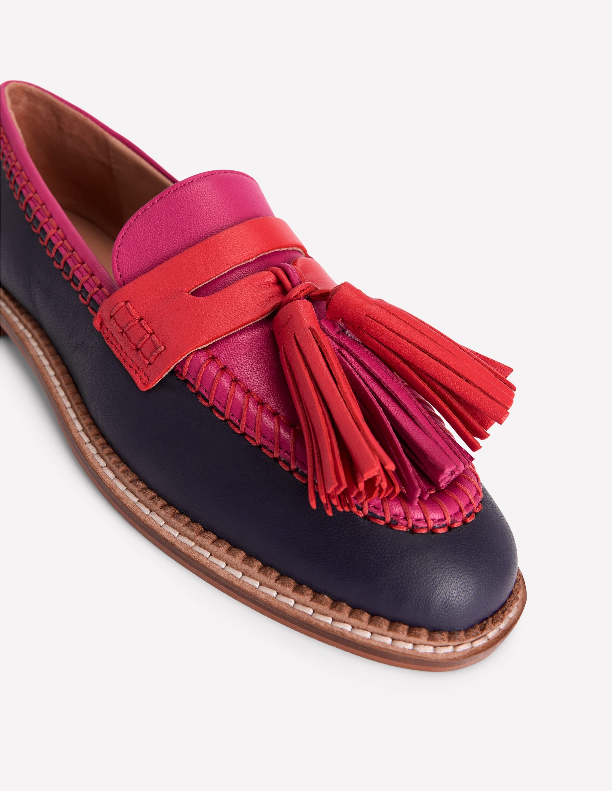 Nya Penny Loafers-Colourblock Tassel | Boden USA