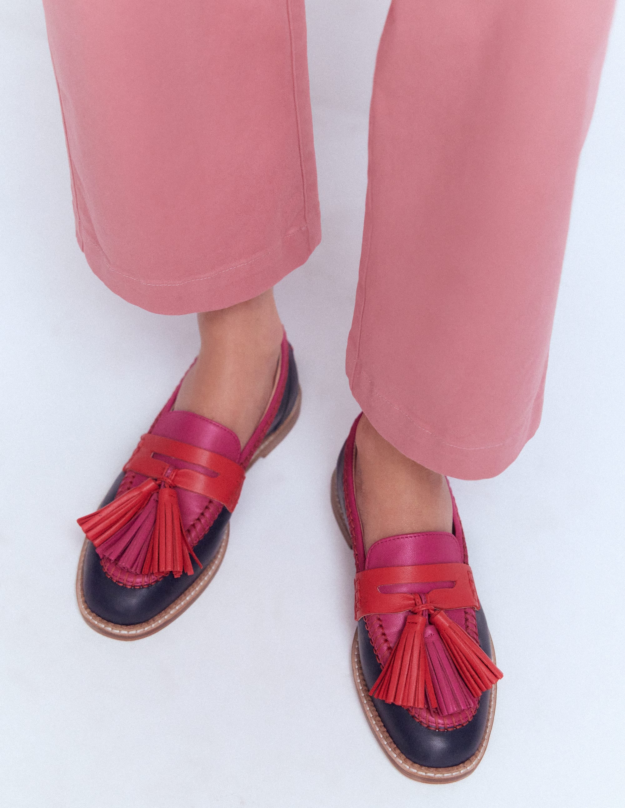 Nya Penny Loafers-Colourblock Tassel | Boden USA