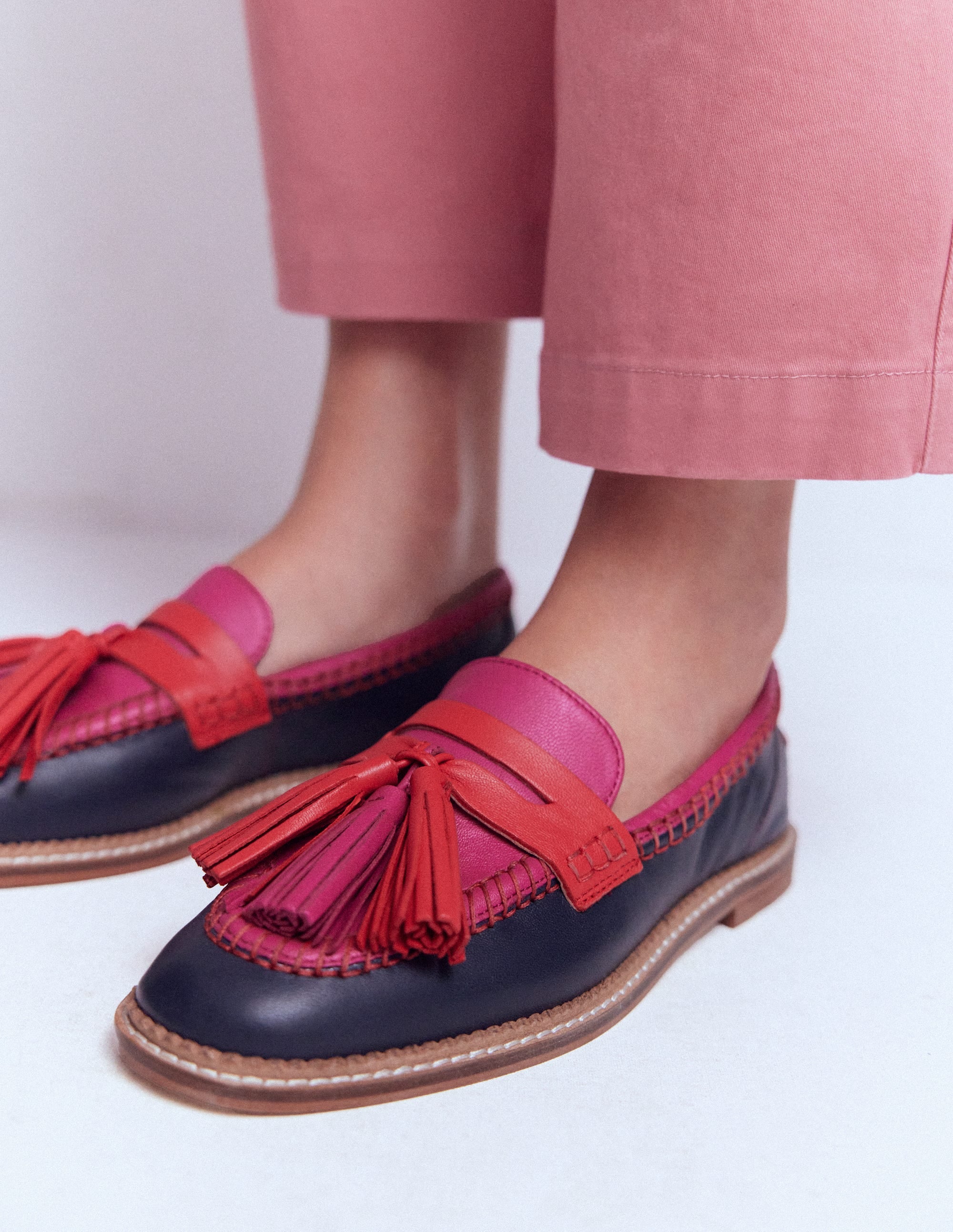 Nya Penny Loafers-Colourblock Tassel | Boden USA
