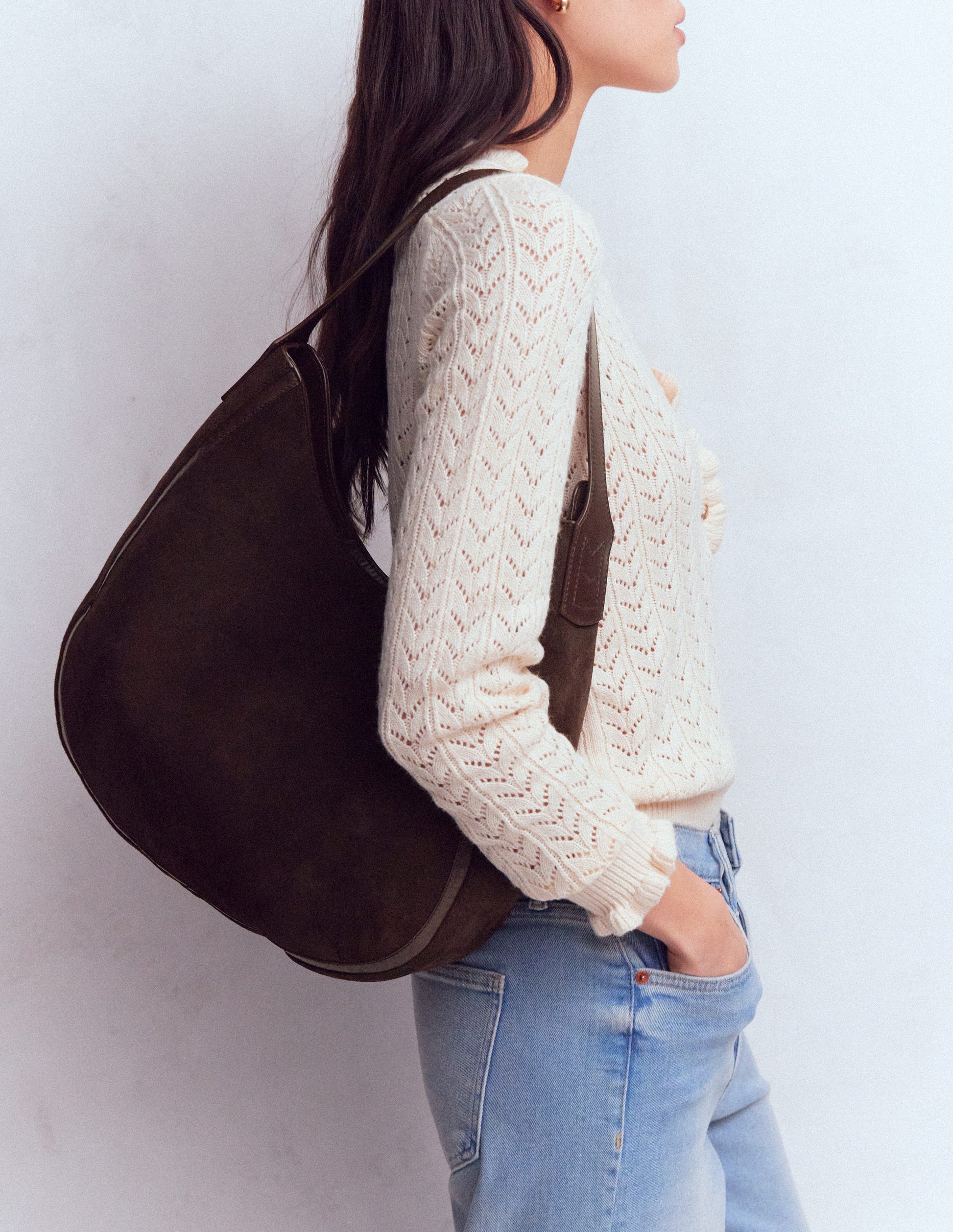 Suede Hobo Bag-Bitter Chocolate-2