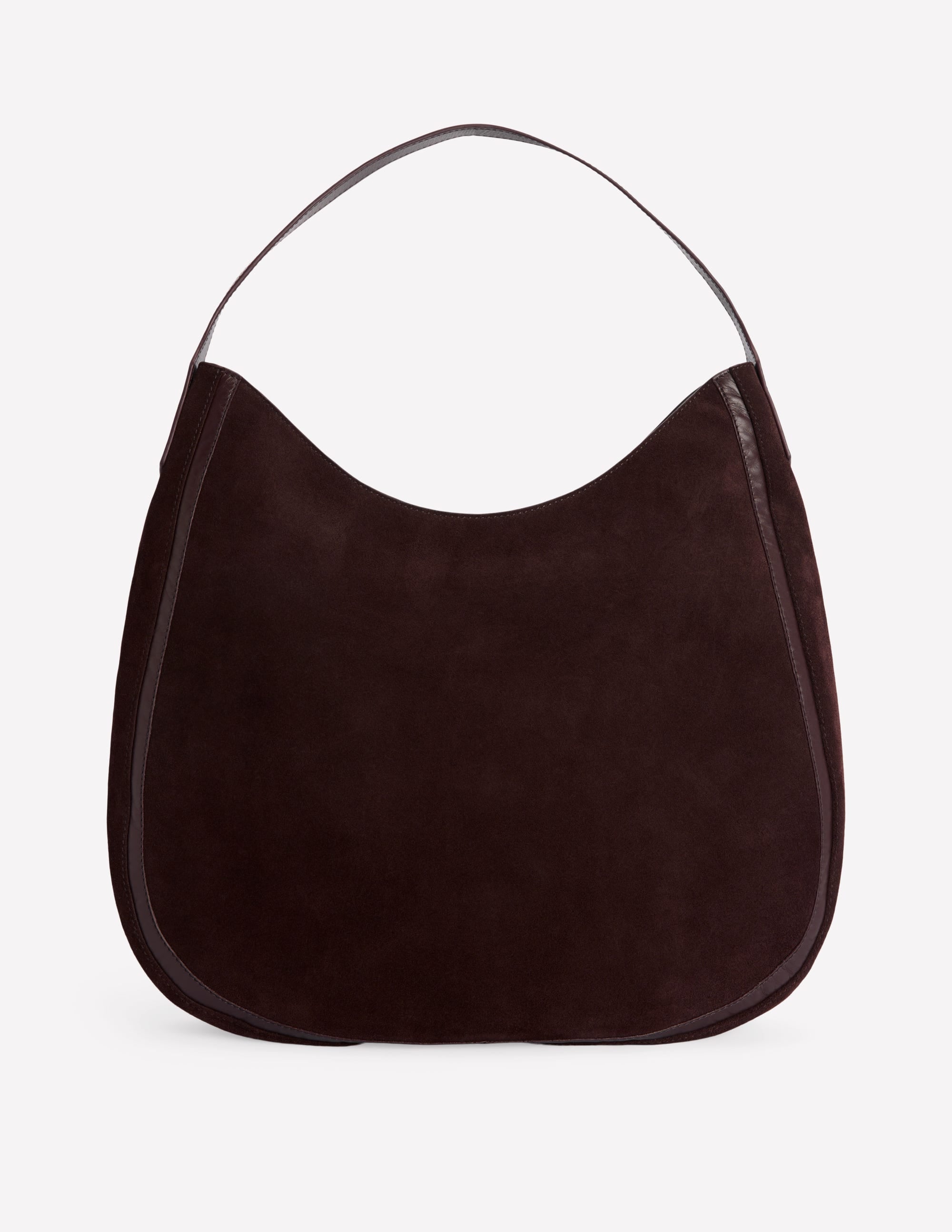 Suede Hobo Bag-Bitter Chocolate - Image 1