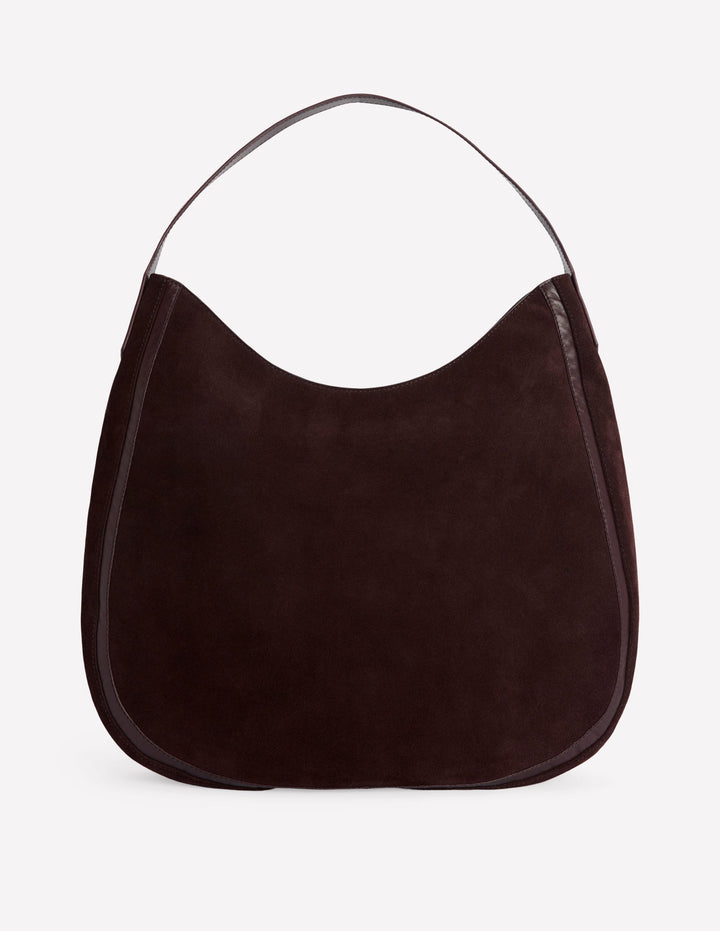 Suede Hobo Bag-Bitter Chocolate