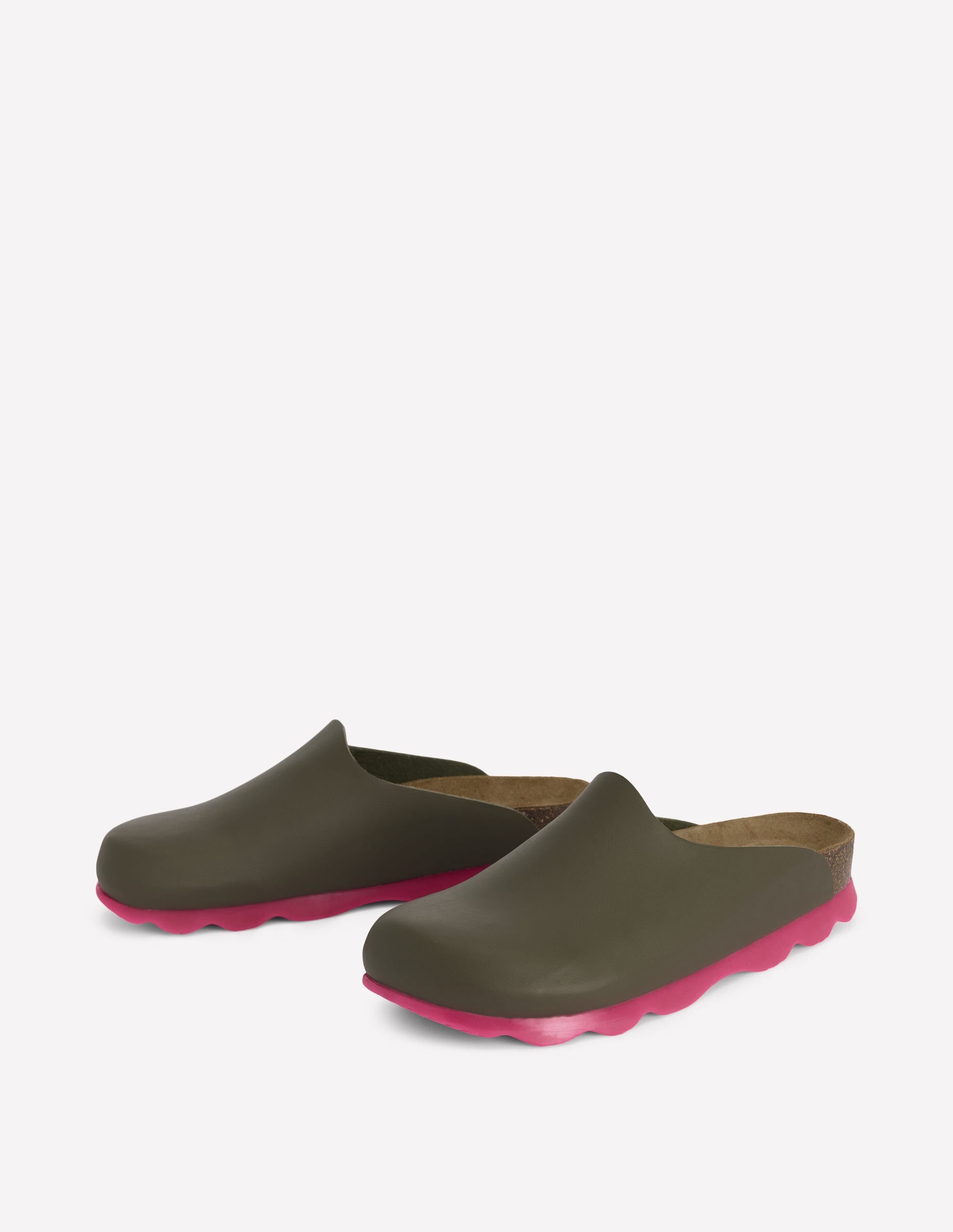 Lyla Colour Block Clogs-Khaki/Pink - Image 5