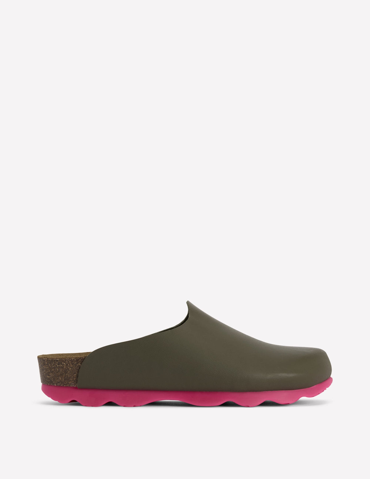 Lyla Colour Block Clogs-Khaki/Pink - Image 1