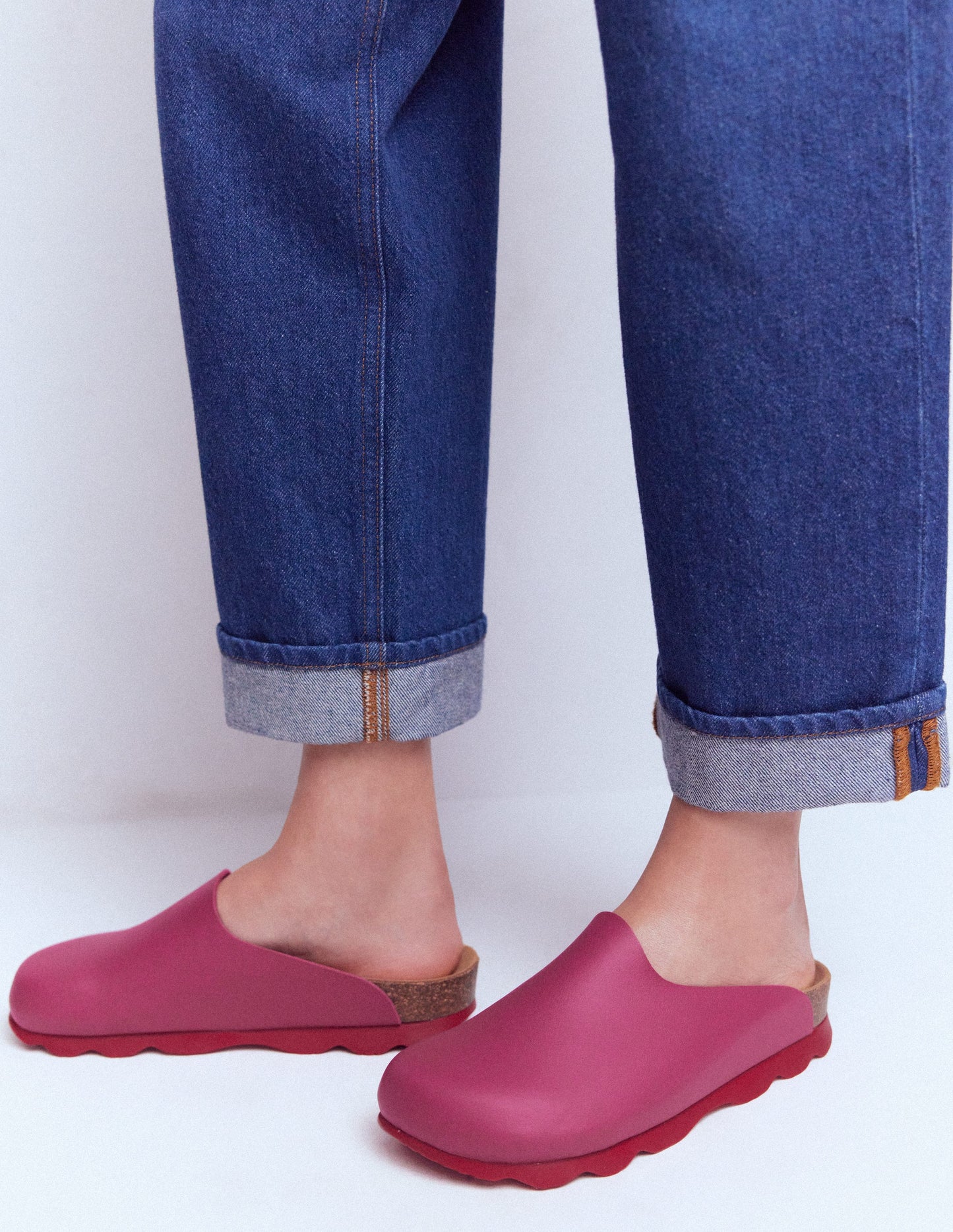Lyla Colour Block Clogs-Pink/Red