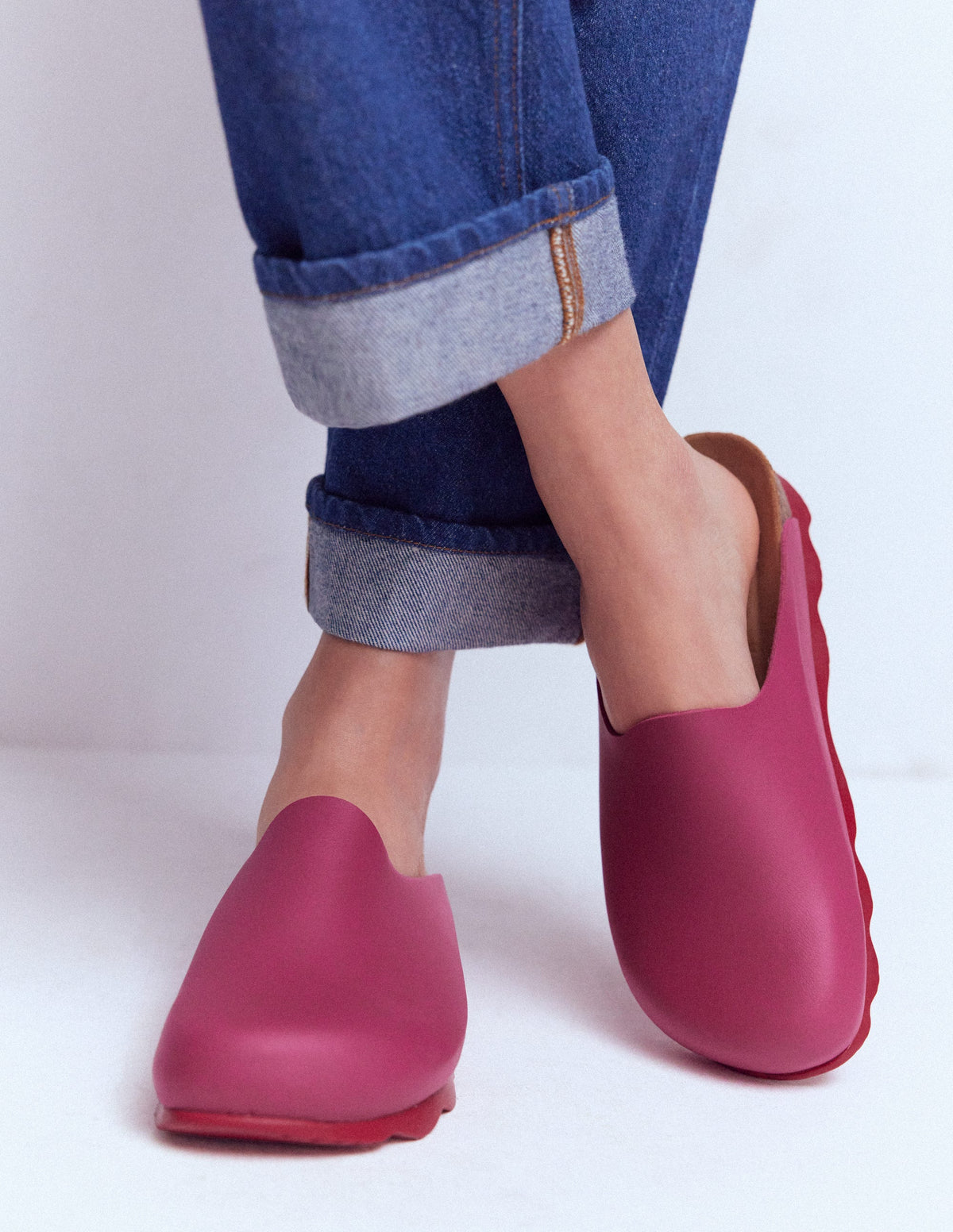Lyla Colour Block Clogs-Pink/Red - Image 4