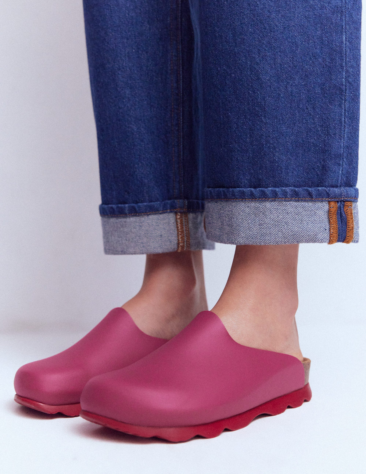 Lyla Colour Block Clogs-Pink/Red - Image 5